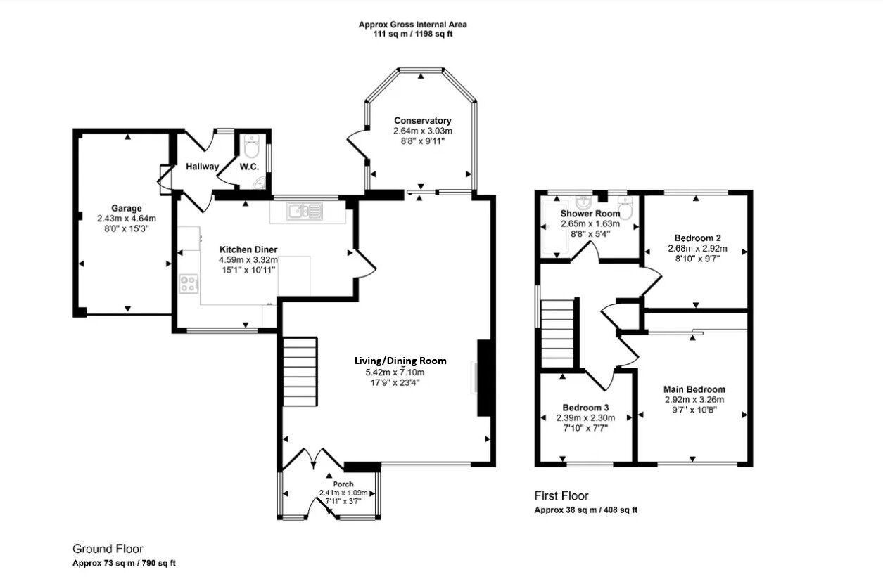 Floorplan of 3 bedroom Detached House for sale, Ormskirk Close, Newcastle upon Tyne, Tyne and Wear, NE15