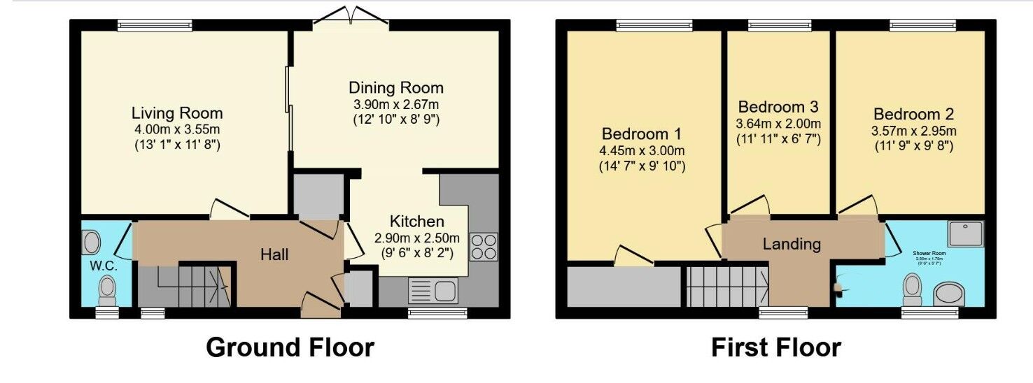 Floorplan of 3 bedroom End Terrace House to rent, Havelock Place, Newcastle upon Tyne, Tyne and Wear, NE4