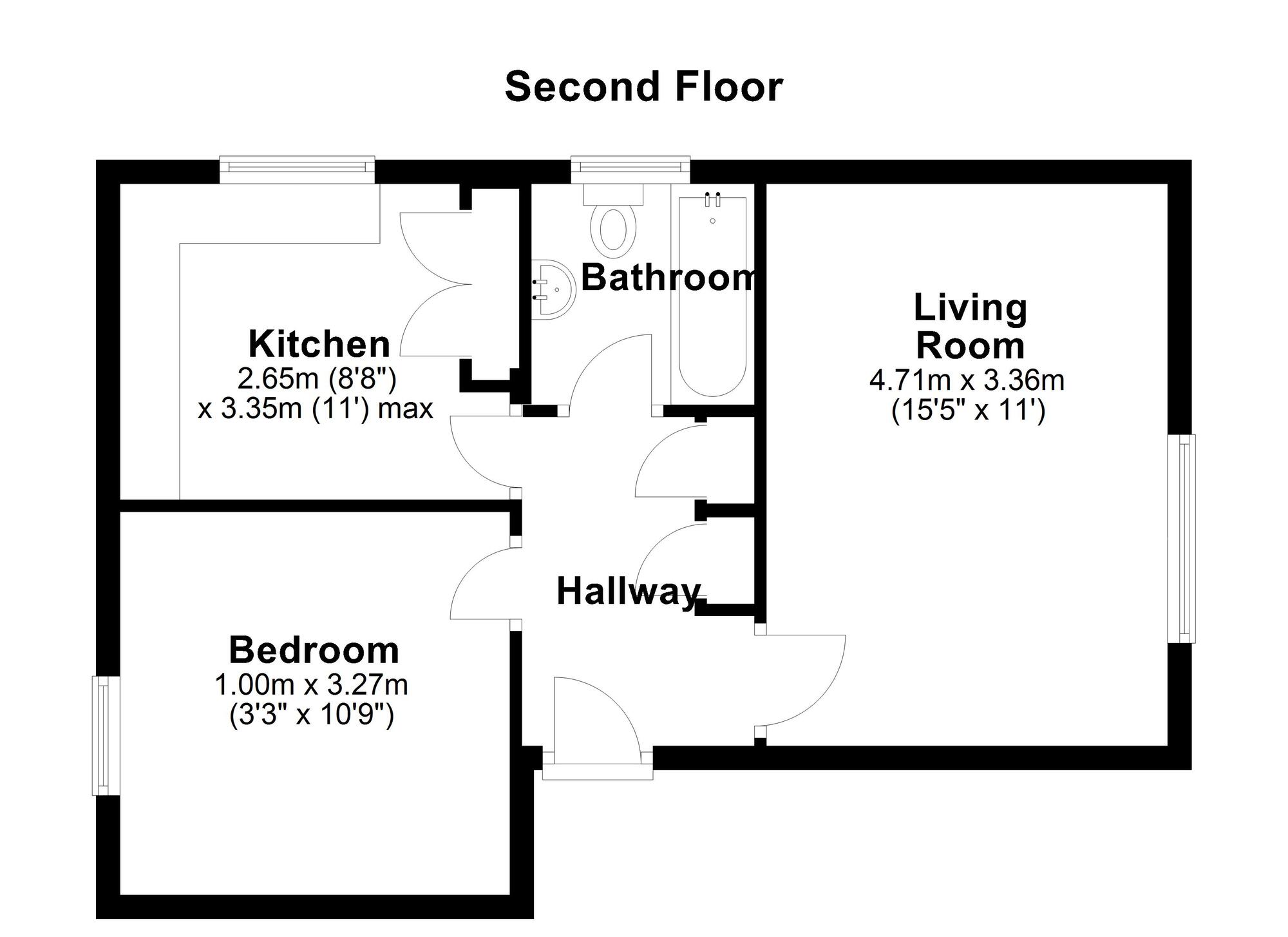 Floorplan of 1 bedroom Flat for sale, Avalon Drive, Newcastle upon Tyne, Tyne and Wear, NE15