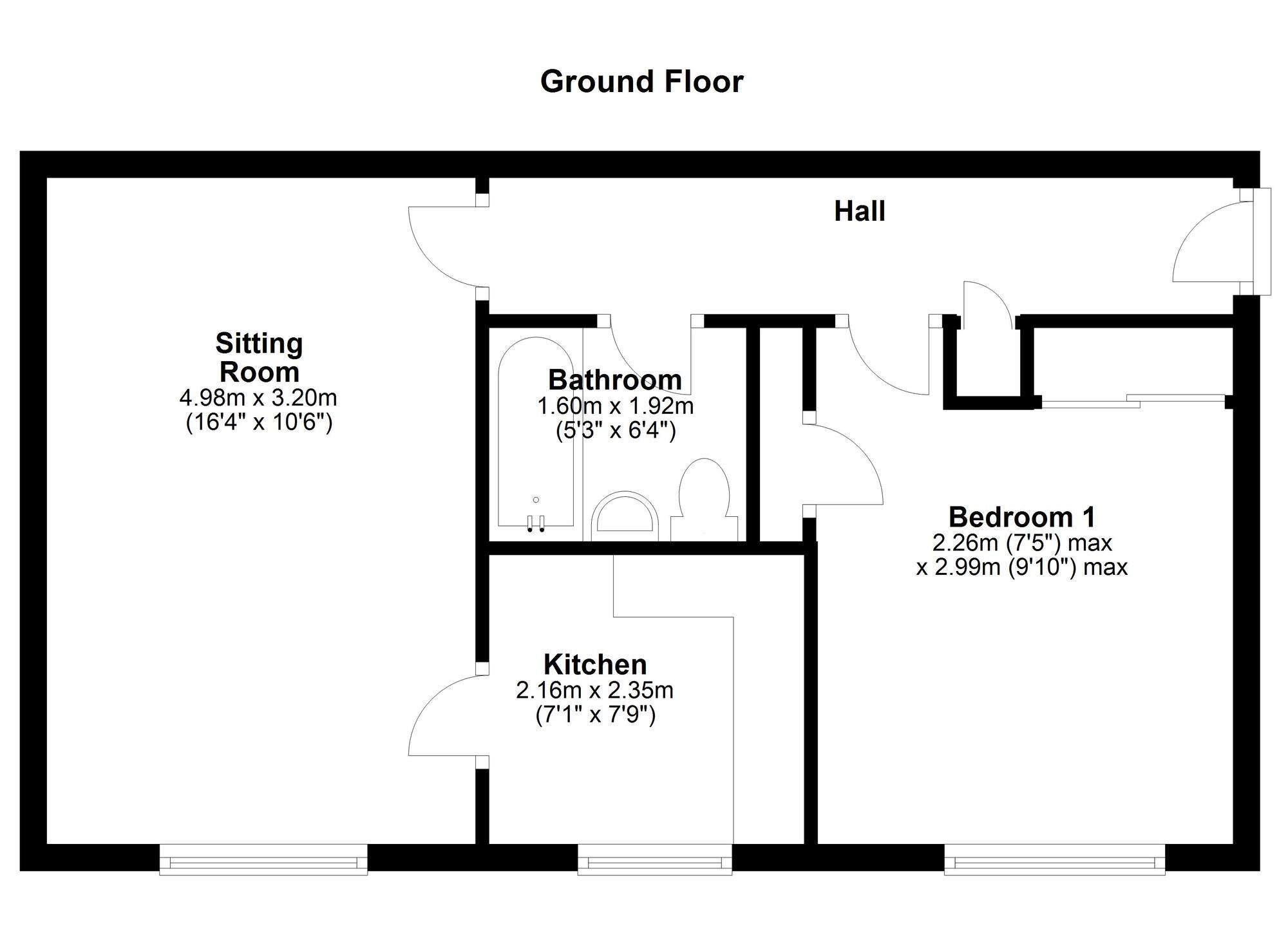 Floorplan of 1 bedroom Flat to rent, St. Just Place, Newcastle upon Tyne, Tyne and Wear, NE5