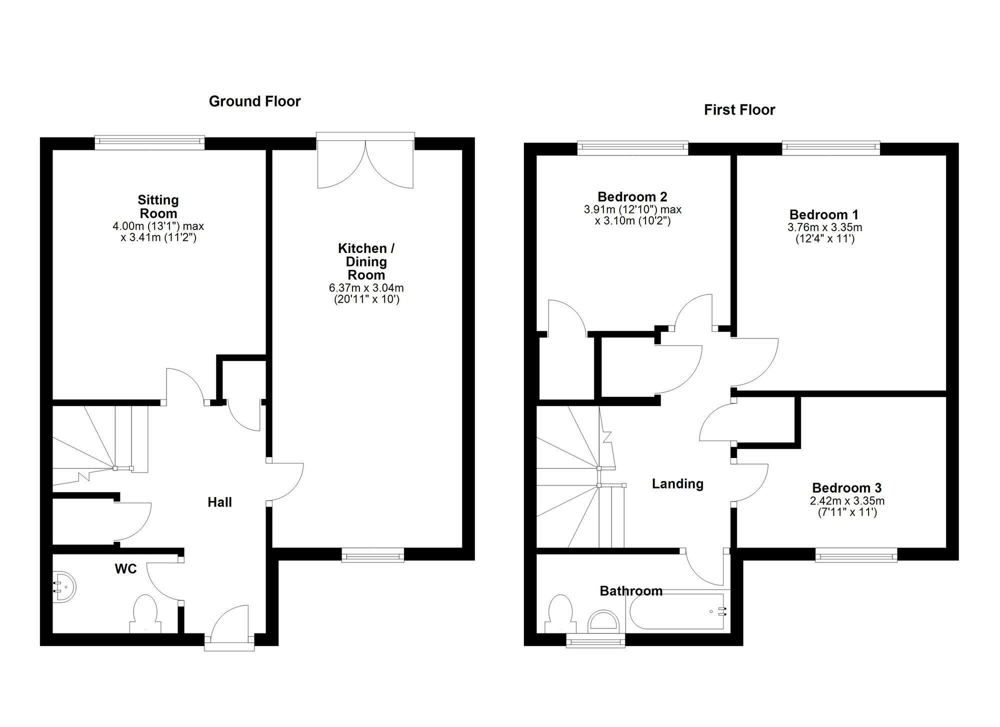 Floorplan of 3 bedroom Mid Terrace House for sale, Fourstones, Newcastle upon Tyne, Tyne and Wear, NE5