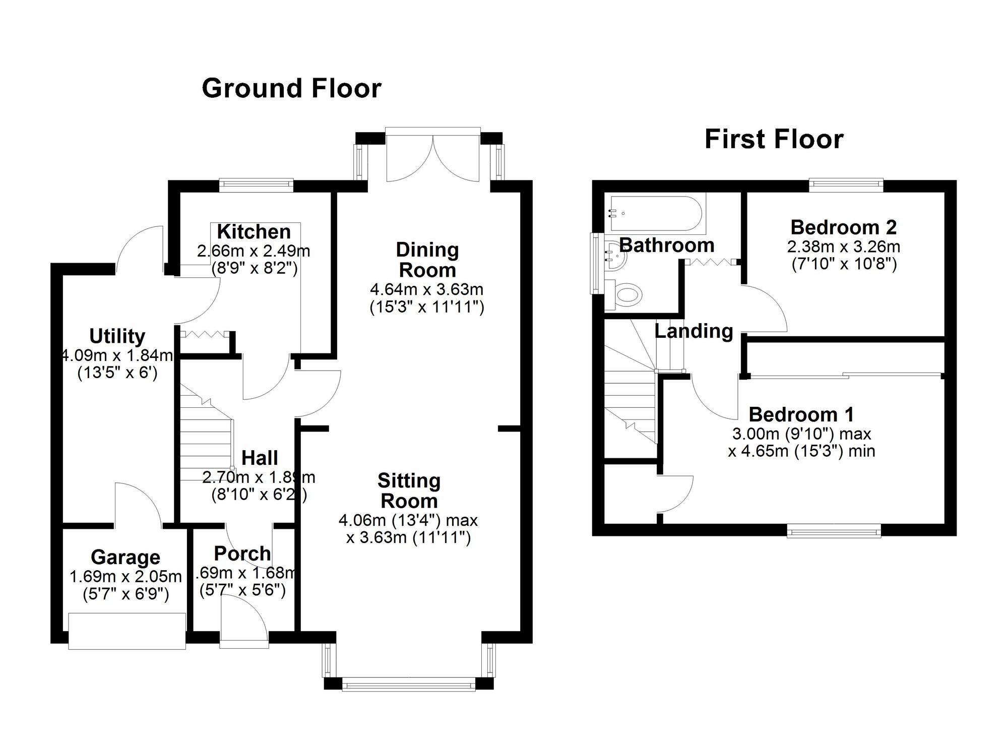 Floorplan of 2 bedroom Semi Detached House for sale, Weidner Road, Newcastle upon Tyne, Tyne and Wear, NE15