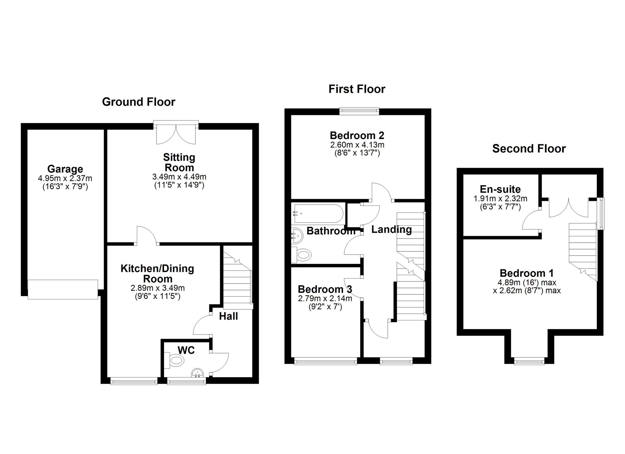 Floorplan of 3 bedroom Semi Detached House for sale, Lamedon Mill Court, Lemington, Tyne and Wear, NE15