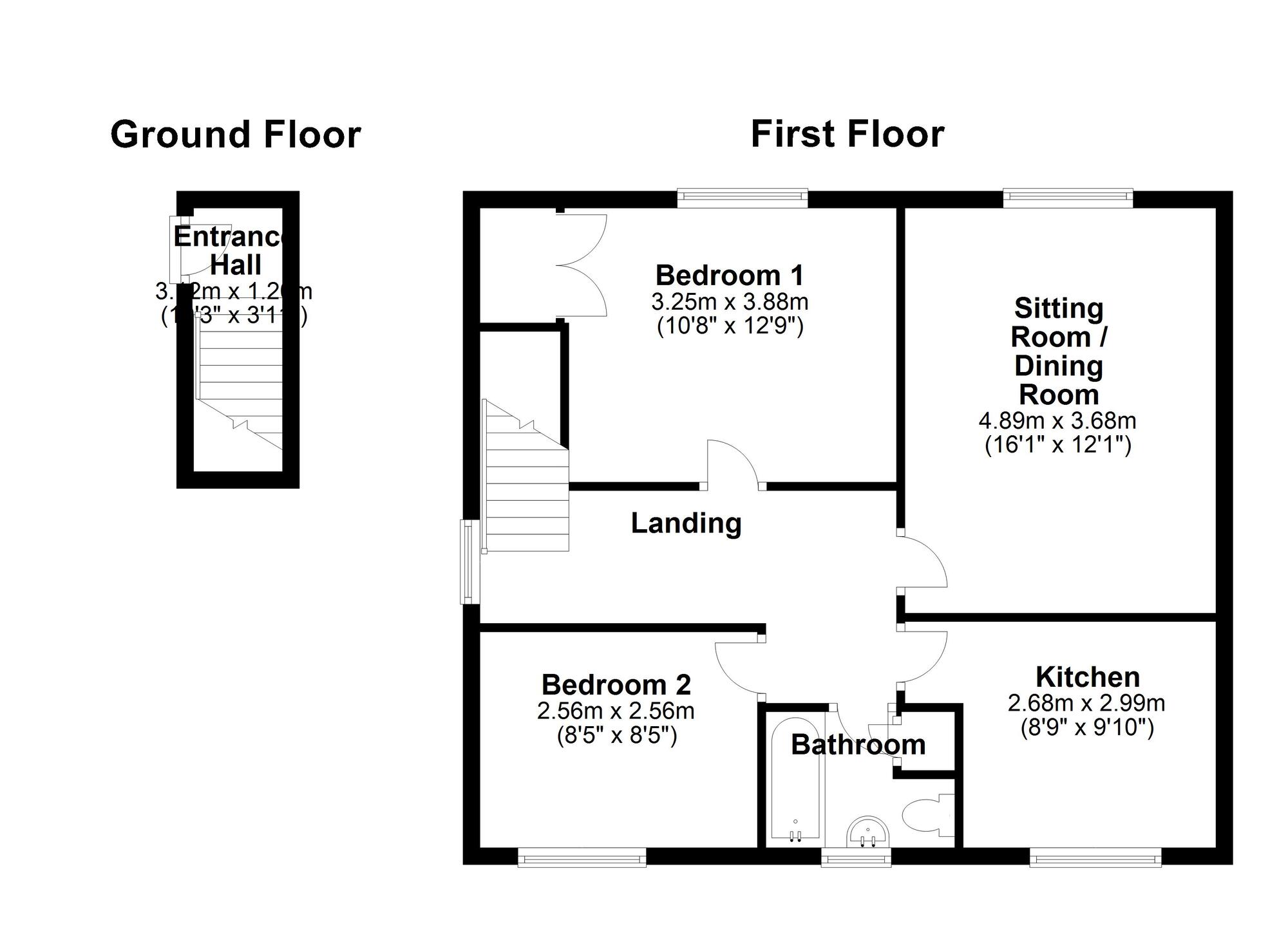 Floorplan of 2 bedroom Flat for sale, Beckside Gardens, Newcastle upon Tyne, Tyne and Wear, NE5