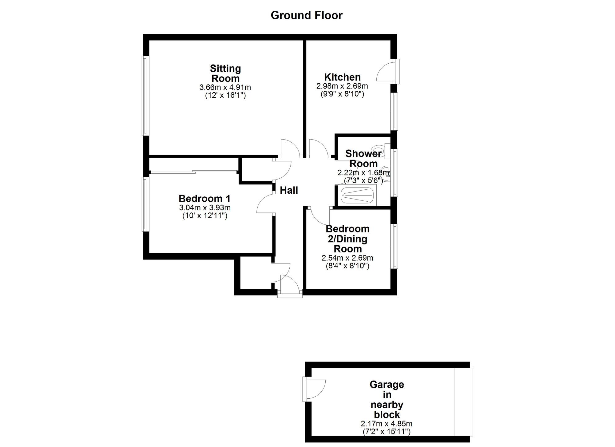 Floorplan of 2 bedroom Flat for sale, Beckside Gardens, Newcastle upon Tyne, Tyne and Wear, NE5