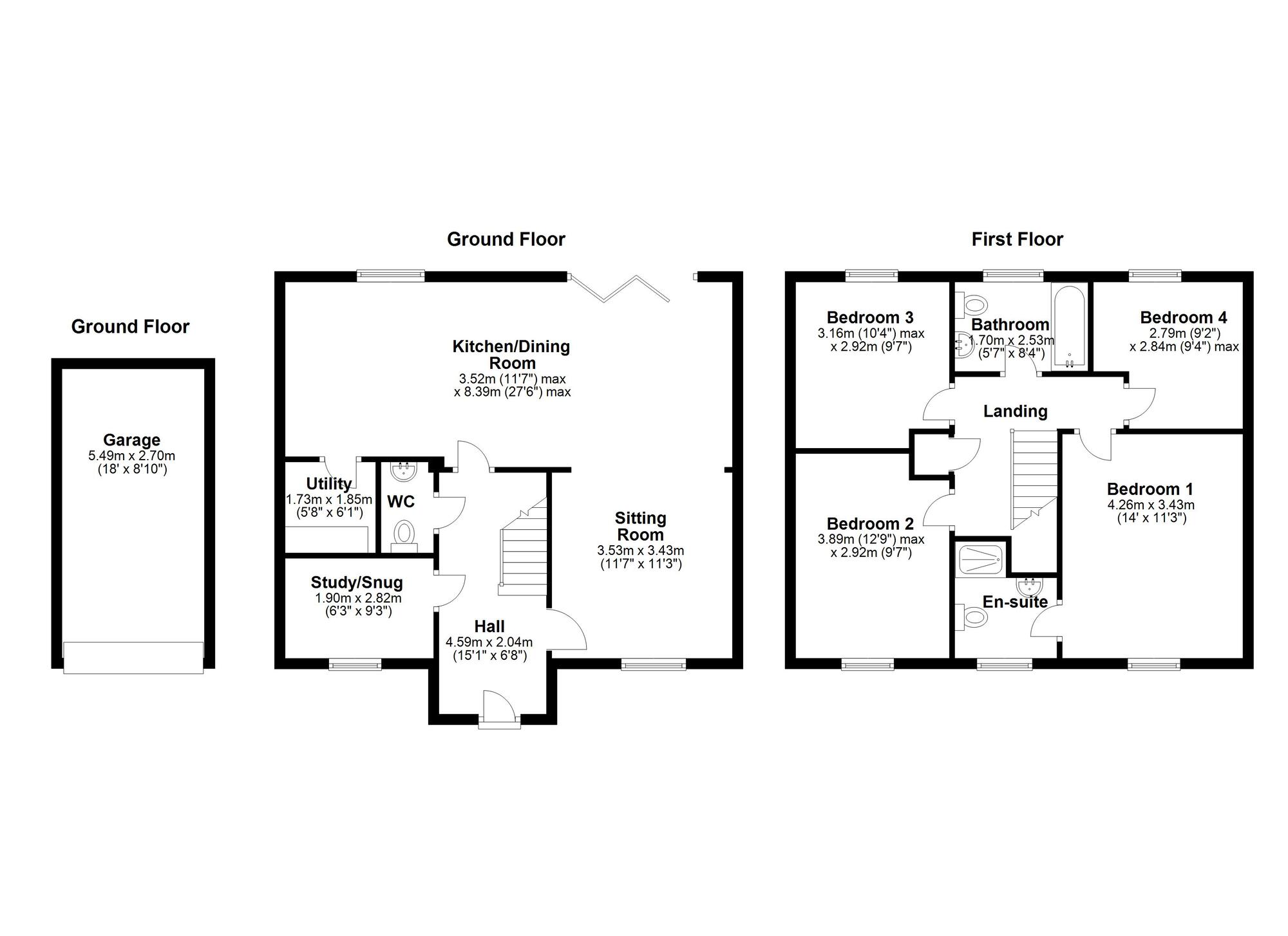 Floorplan of 4 bedroom Detached House for sale, Meadow Hill, Newcastle upon Tyne, Tyne and Wear, NE15