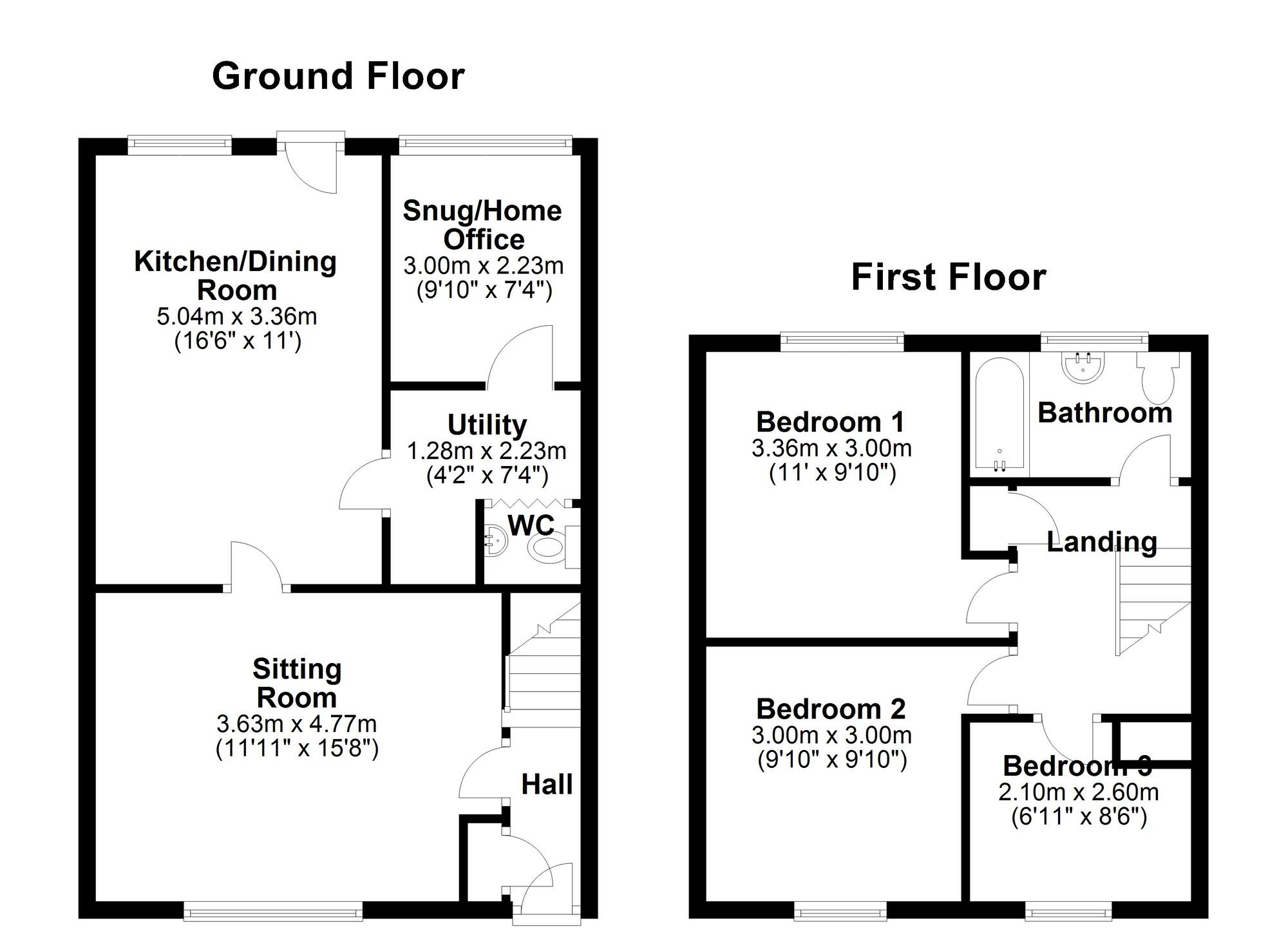 Floorplan of 3 bedroom Mid Terrace House for sale, Austwick Walk, Newcastle upon Tyne, Tyne and Wear, NE5