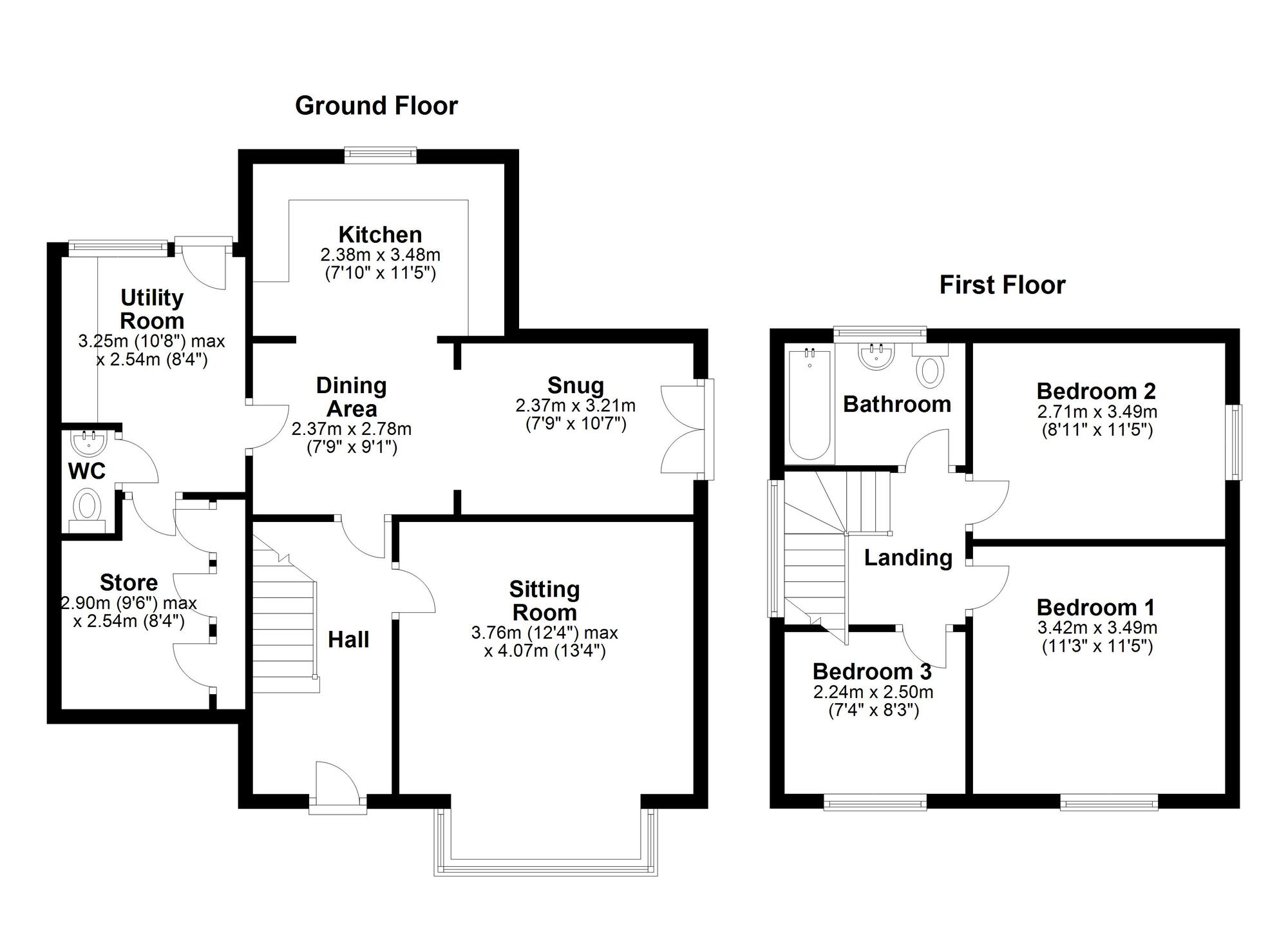 Floorplan of 3 bedroom Detached House for sale, Caversham Road, Newcastle upon Tyne, Tyne and Wear, NE5