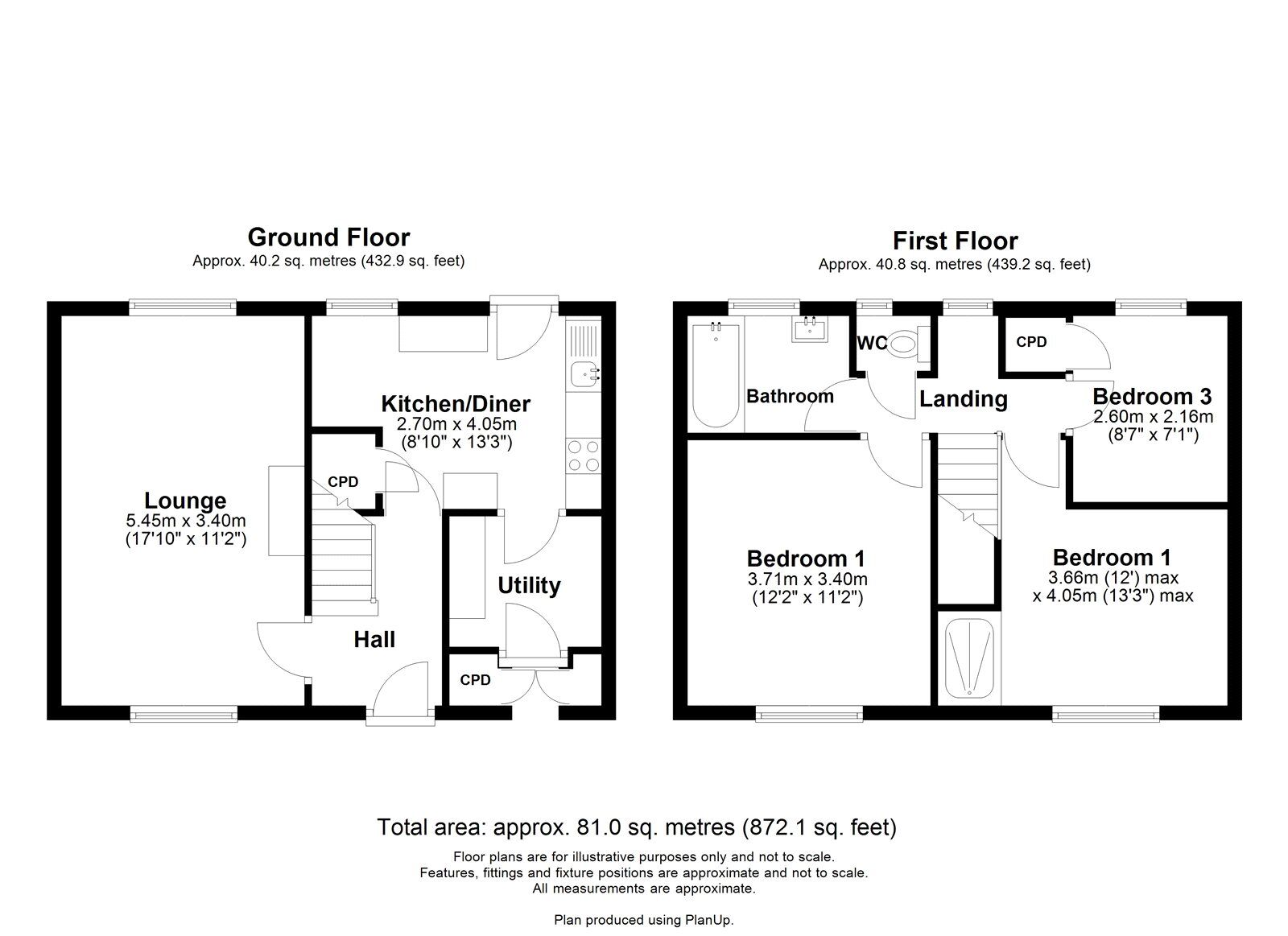 Floorplan of 3 bedroom Mid Terrace House for sale, Whittingham Road, Newcastle upon Tyne, Tyne and Wear, NE5