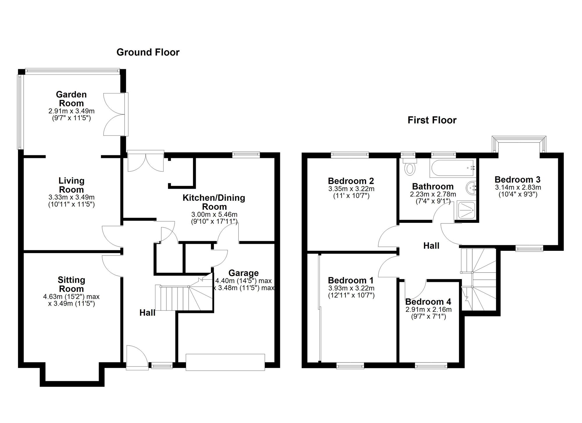 Floorplan of 4 bedroom Semi Detached House for sale, Western Avenue, West Denton, Tyne and Wear, NE5