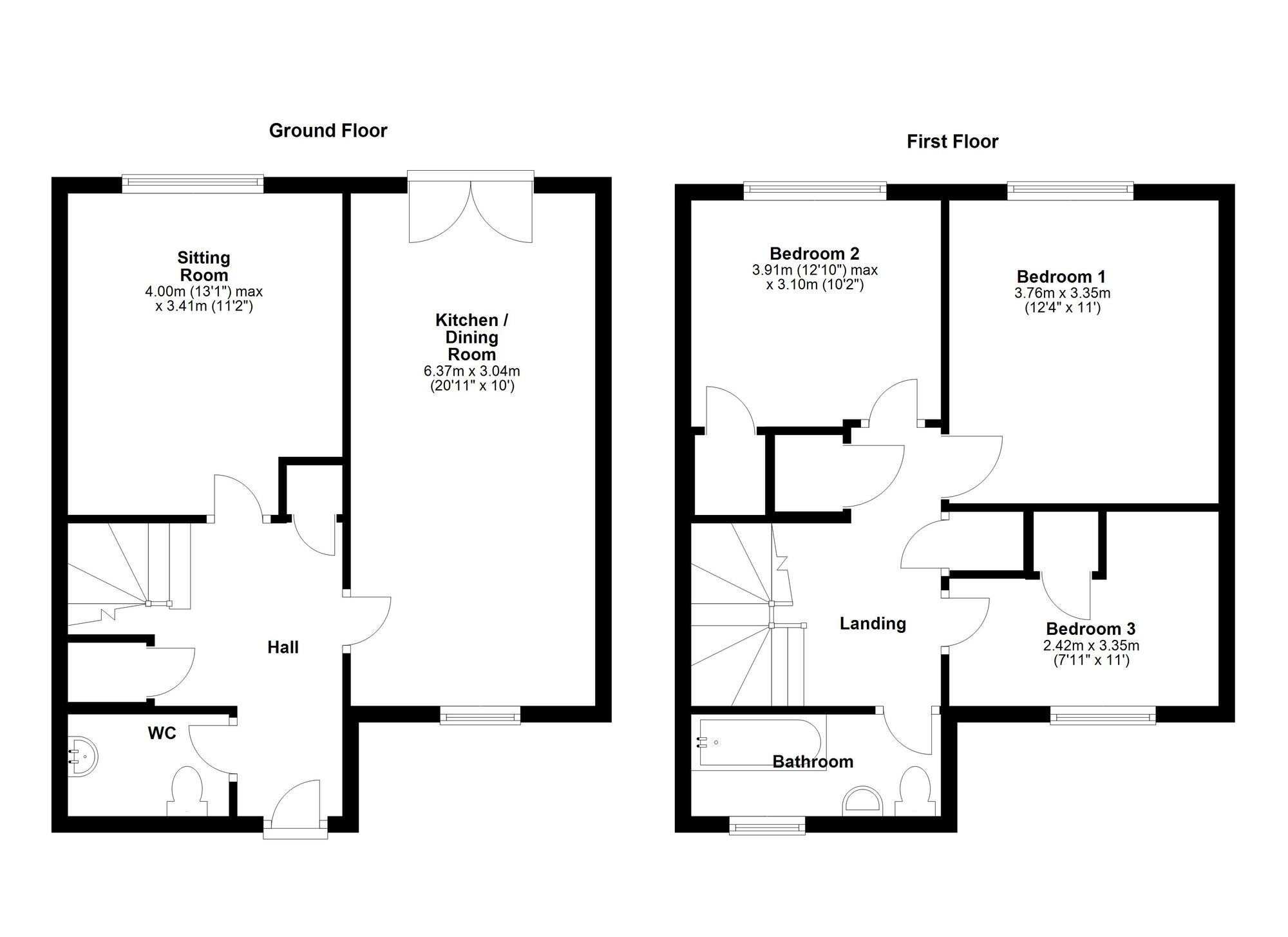 Floorplan of 3 bedroom End Terrace House for sale, Lordenshaw, Newcastle upon Tyne, Tyne and Wear, NE5