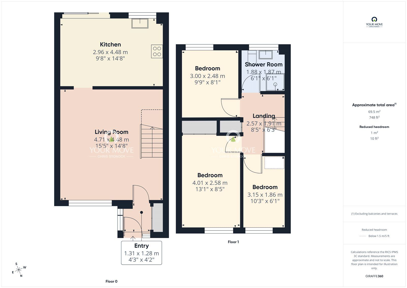 Floorplan of 3 bedroom Semi Detached House for sale, Bruce Close, Newcastle upon Tyne, Tyne and Wear, NE5