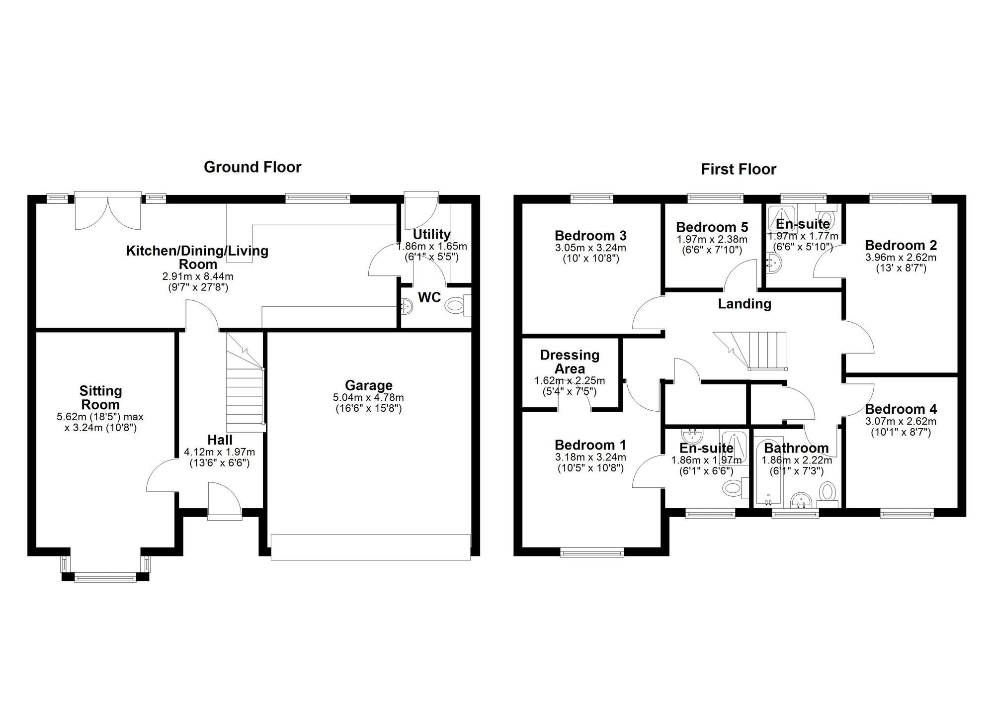 Floorplan of 5 bedroom Detached House for sale, Watson Road, Callerton, Tyne and Wear, NE5