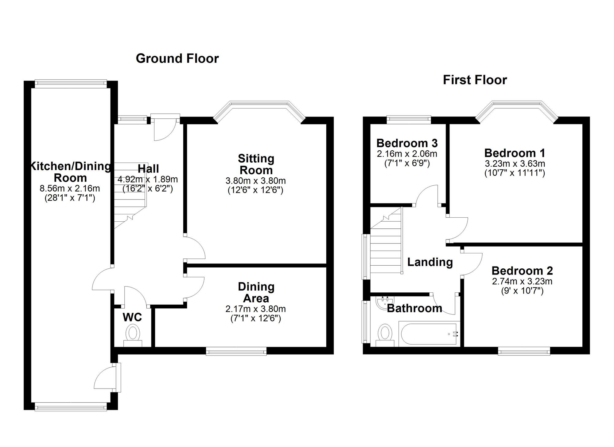 Floorplan of 3 bedroom Semi Detached House to rent, Langley Road, East Denton, Tyne and Wear, NE5
