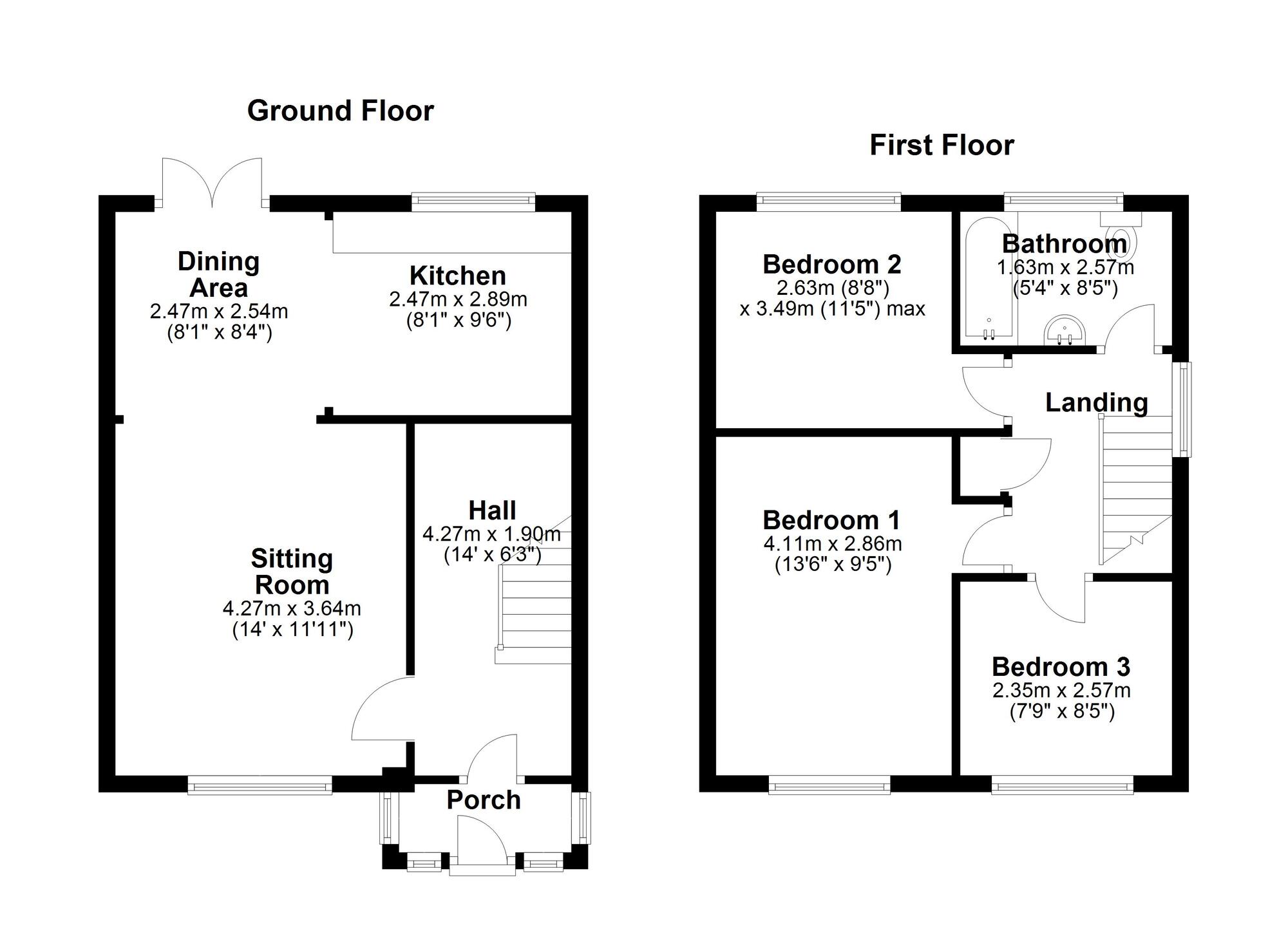 Floorplan of 3 bedroom Semi Detached House for sale, Combe Drive, Newcastle upon Tyne, Tyne and Wear, NE15