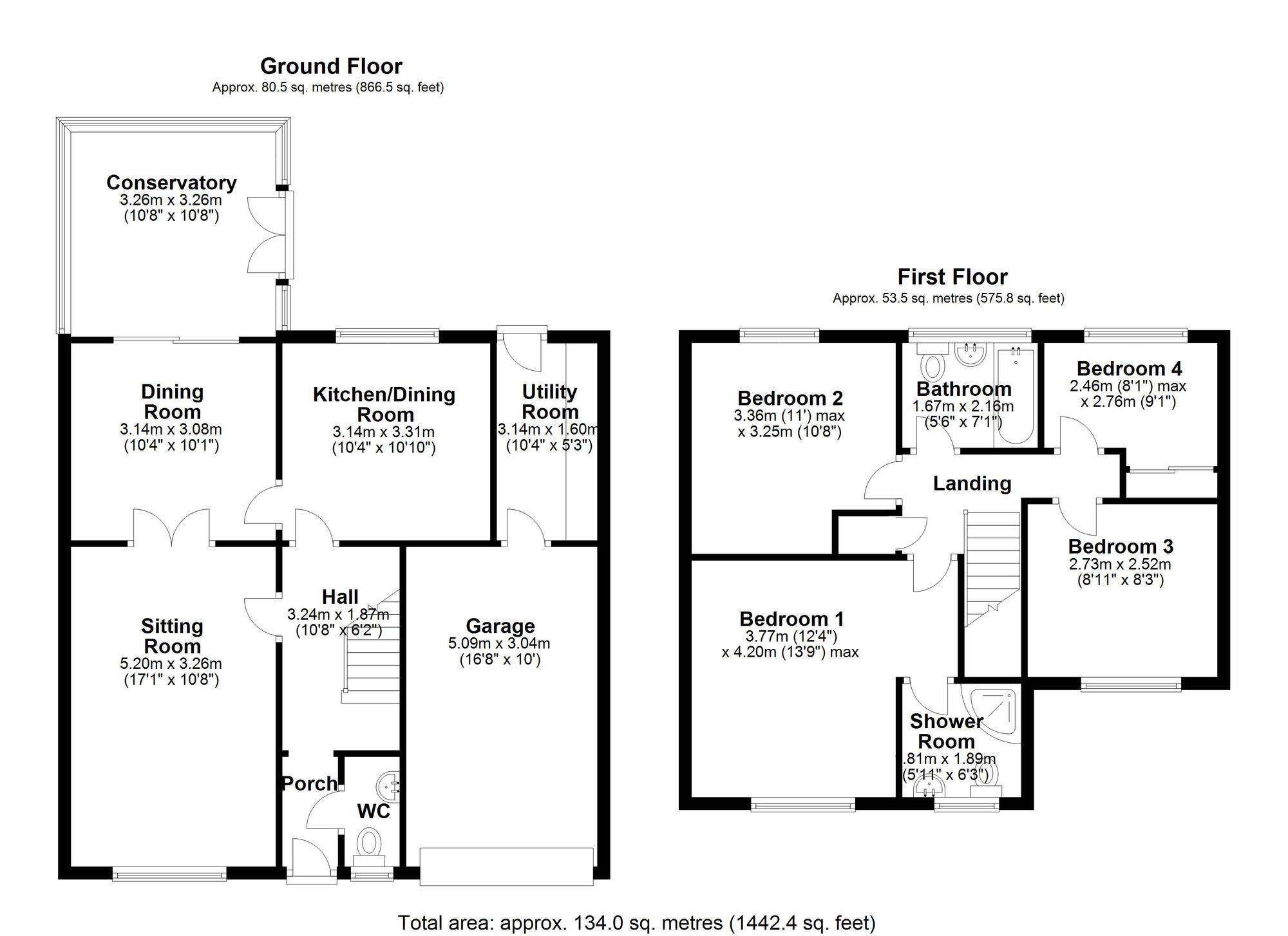 Floorplan of 4 bedroom Detached House to rent, Milburn Drive, Newcastle upon Tyne, Tyne and Wear, NE15