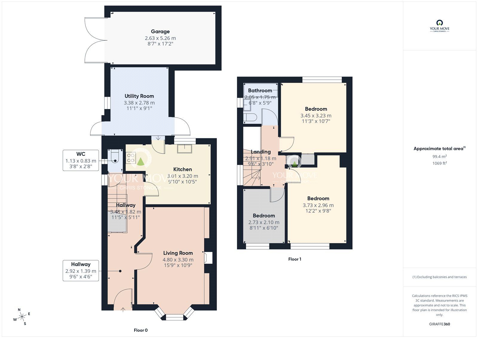 Floorplan of 3 bedroom Semi Detached House for sale, Western Avenue, West Denton, Tyne and Wear, NE5