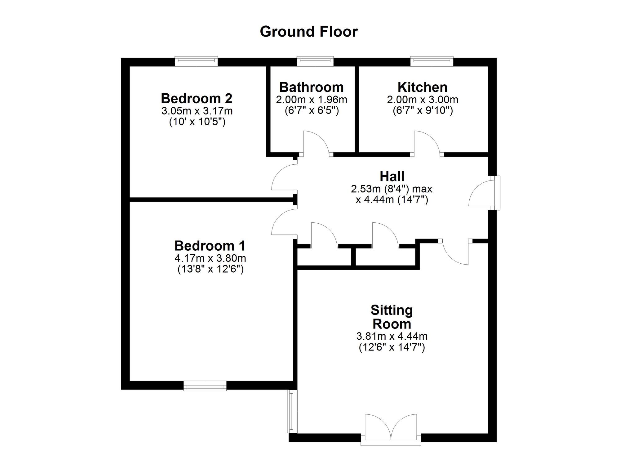 Floorplan of 2 bedroom Flat for sale, Sunnyway, Newcastle upon Tyne, Tyne and Wear, NE5
