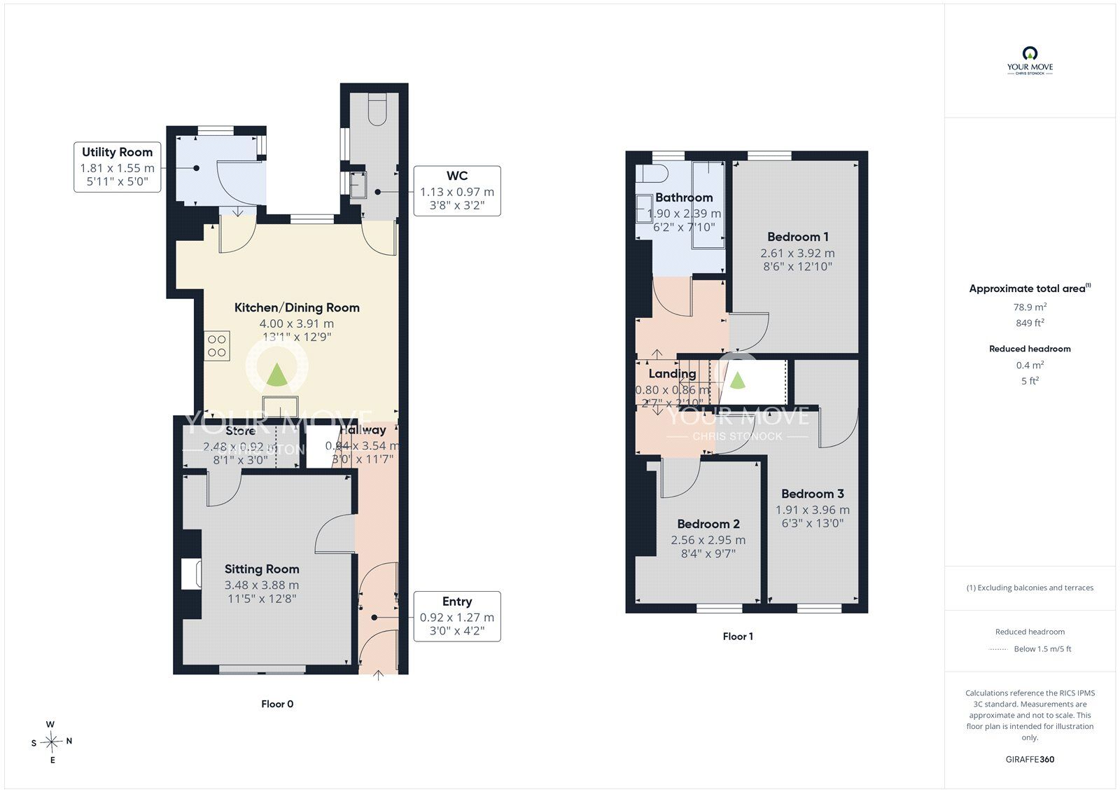 Floorplan of 3 bedroom Mid Terrace House for sale, Ingoe Street, Newcastle upon Tyne, Tyne and Wear, NE15
