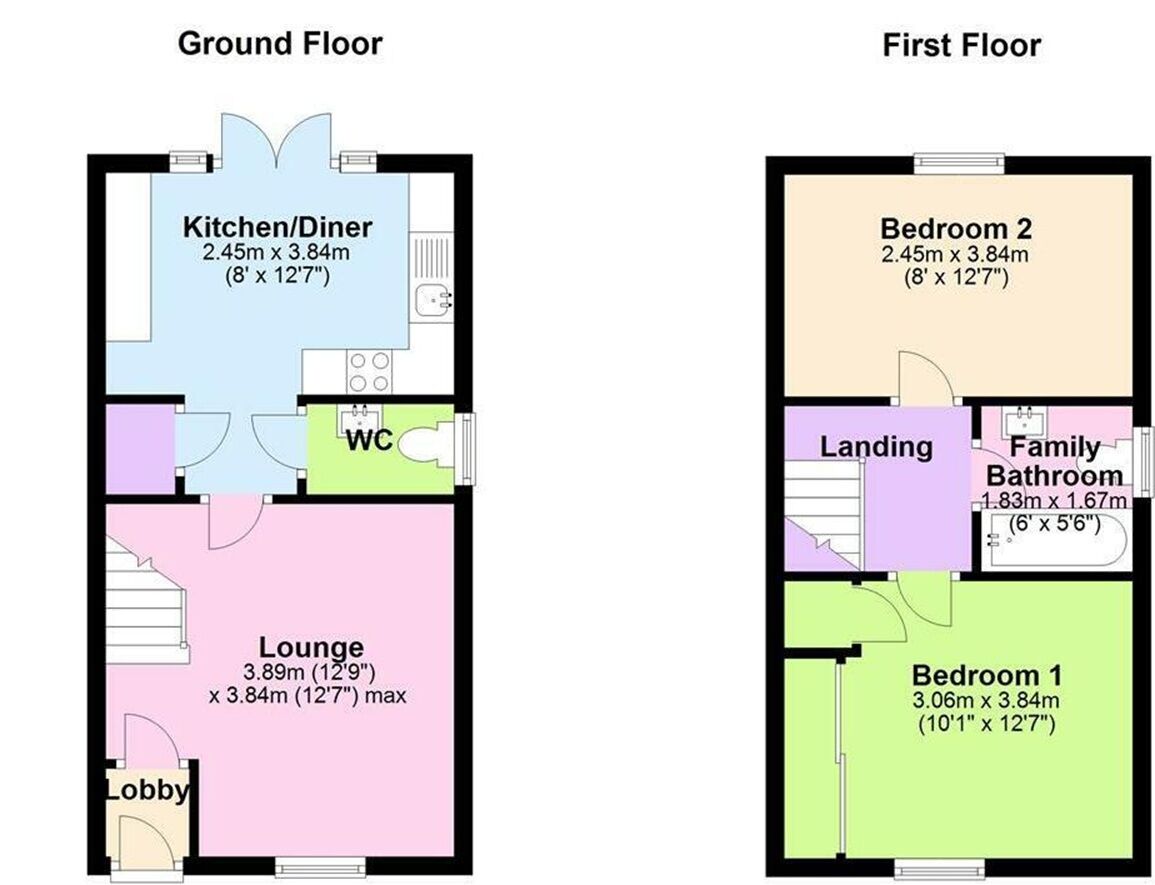 Floorplan of 2 bedroom Mid Terrace House for sale, Magnolia Drive, Newcastle upon Tyne, Tyne and Wear, NE5