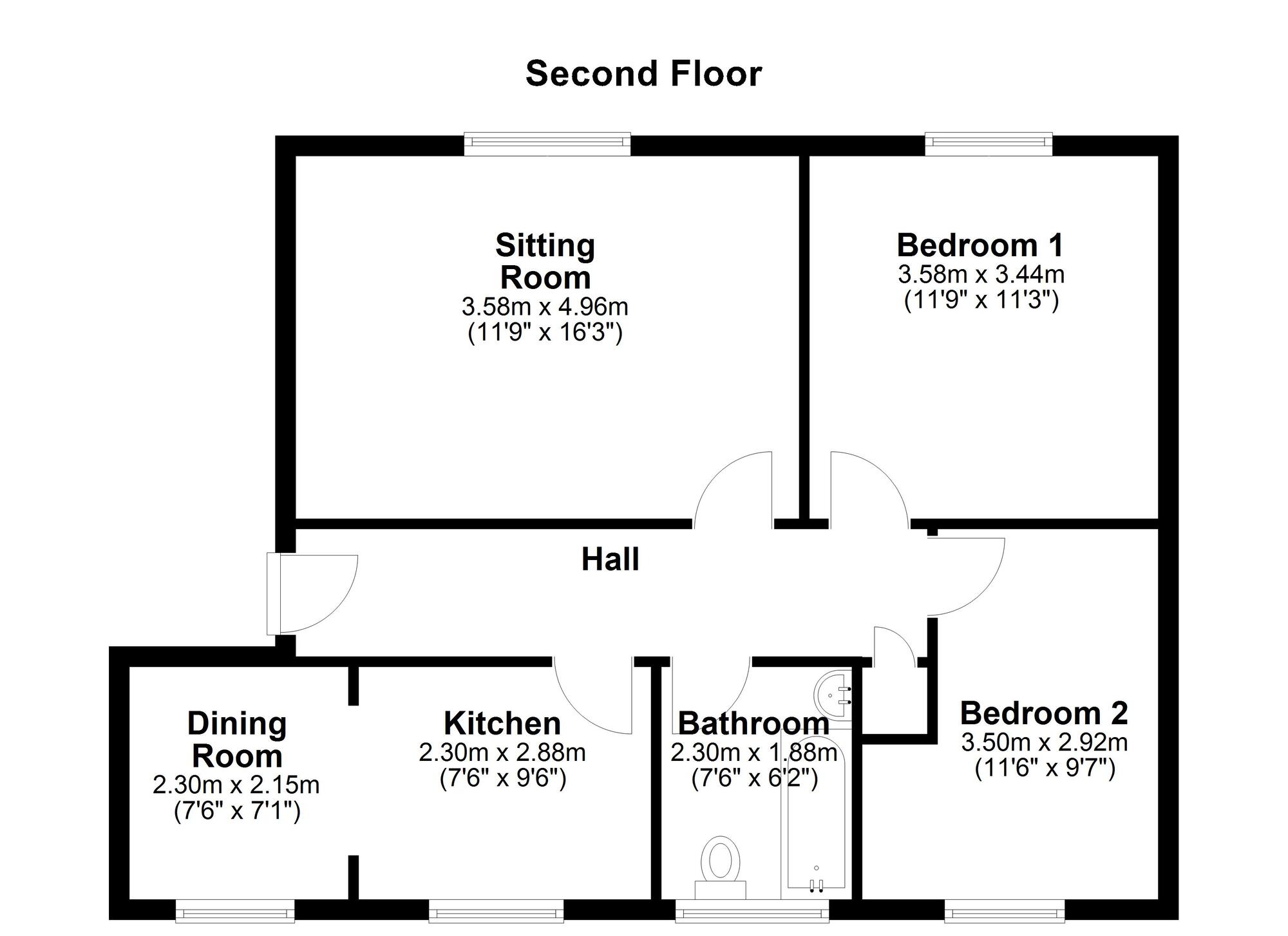 Floorplan of 2 bedroom Flat for sale, Shawdon Close, Newcastle upon Tyne, Tyne and Wear, NE5
