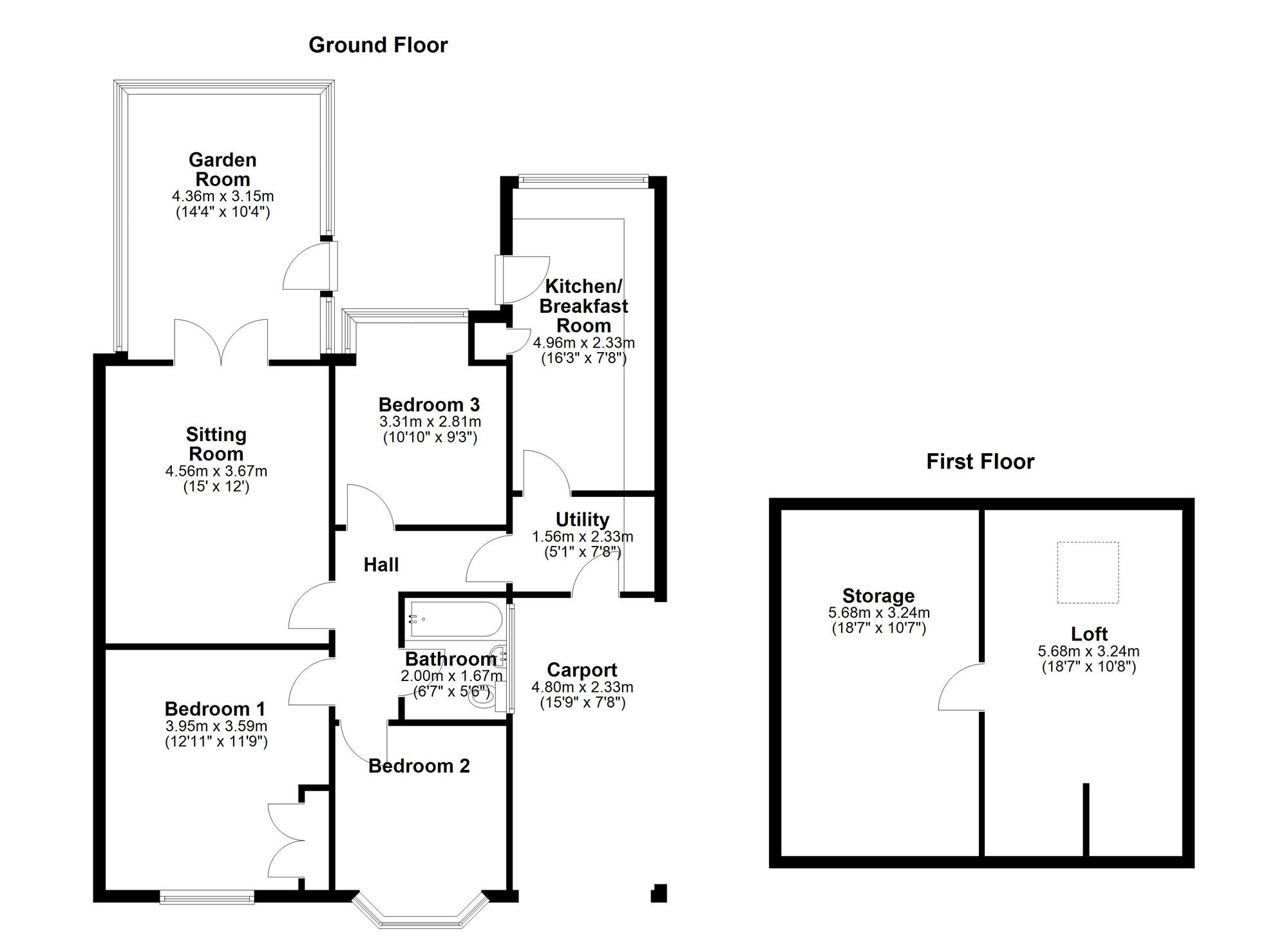 Floorplan of 3 bedroom Semi Detached Bungalow for sale, Horwood Avenue, Newcastle upon Tyne, Tyne and Wear, NE5