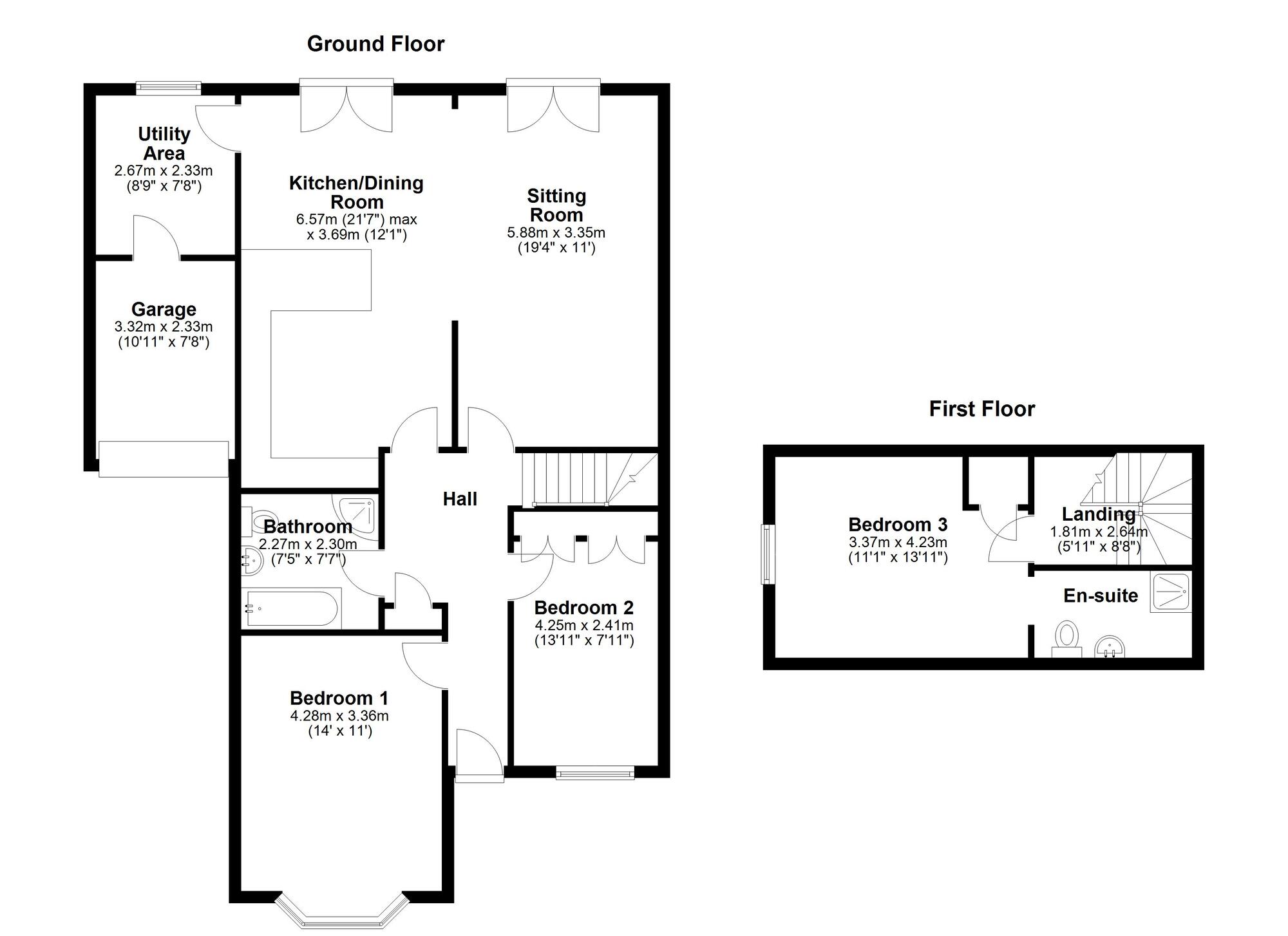 Floorplan of 3 bedroom Semi Detached Bungalow for sale, Acomb Crescent, Newcastle upon Tyne, Tyne and Wear, NE3