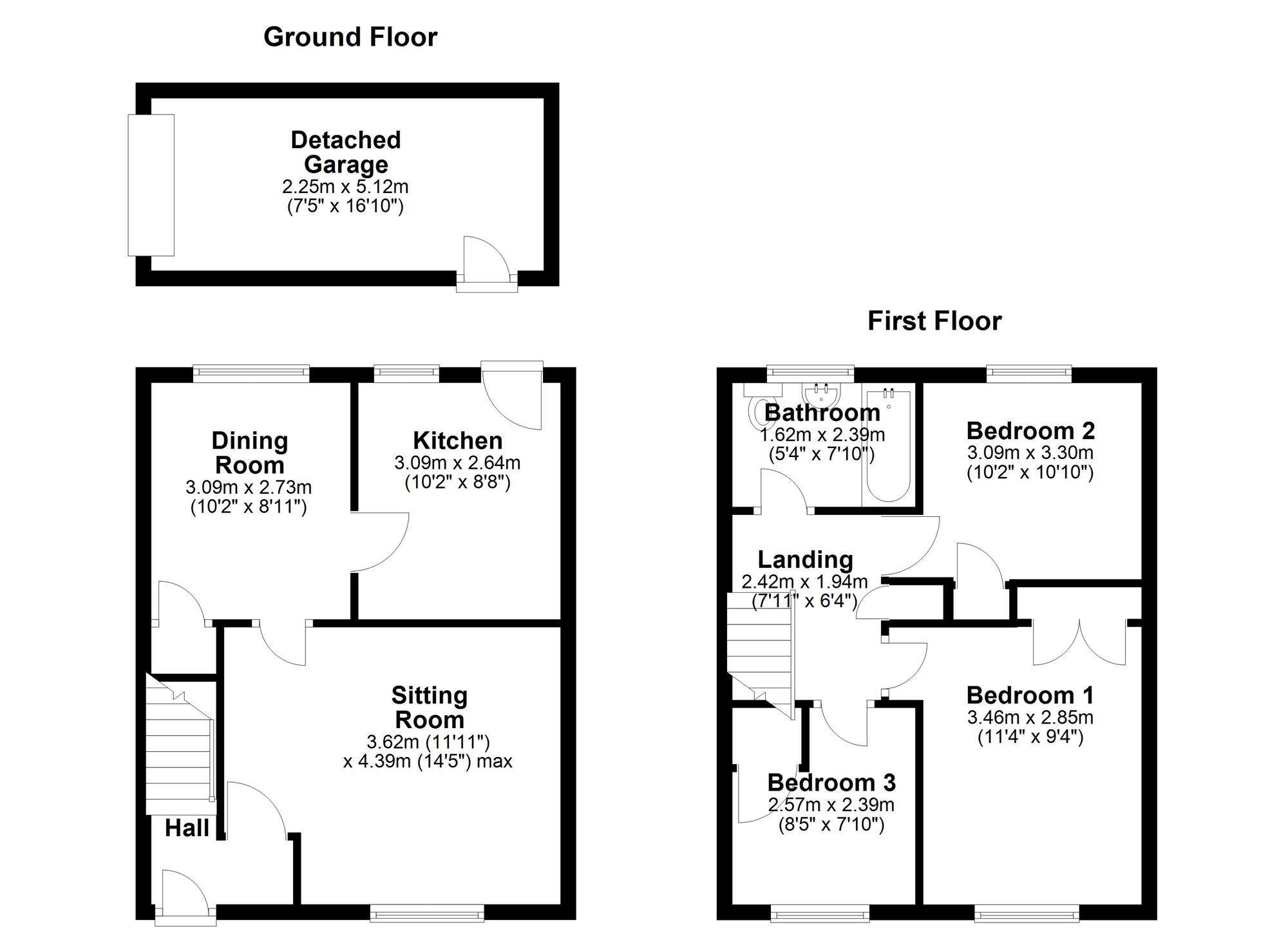 Floorplan of 3 bedroom End Terrace House to rent, Cotter Riggs Walk, Newcastle upon Tyne, Tyne and Wear, NE5