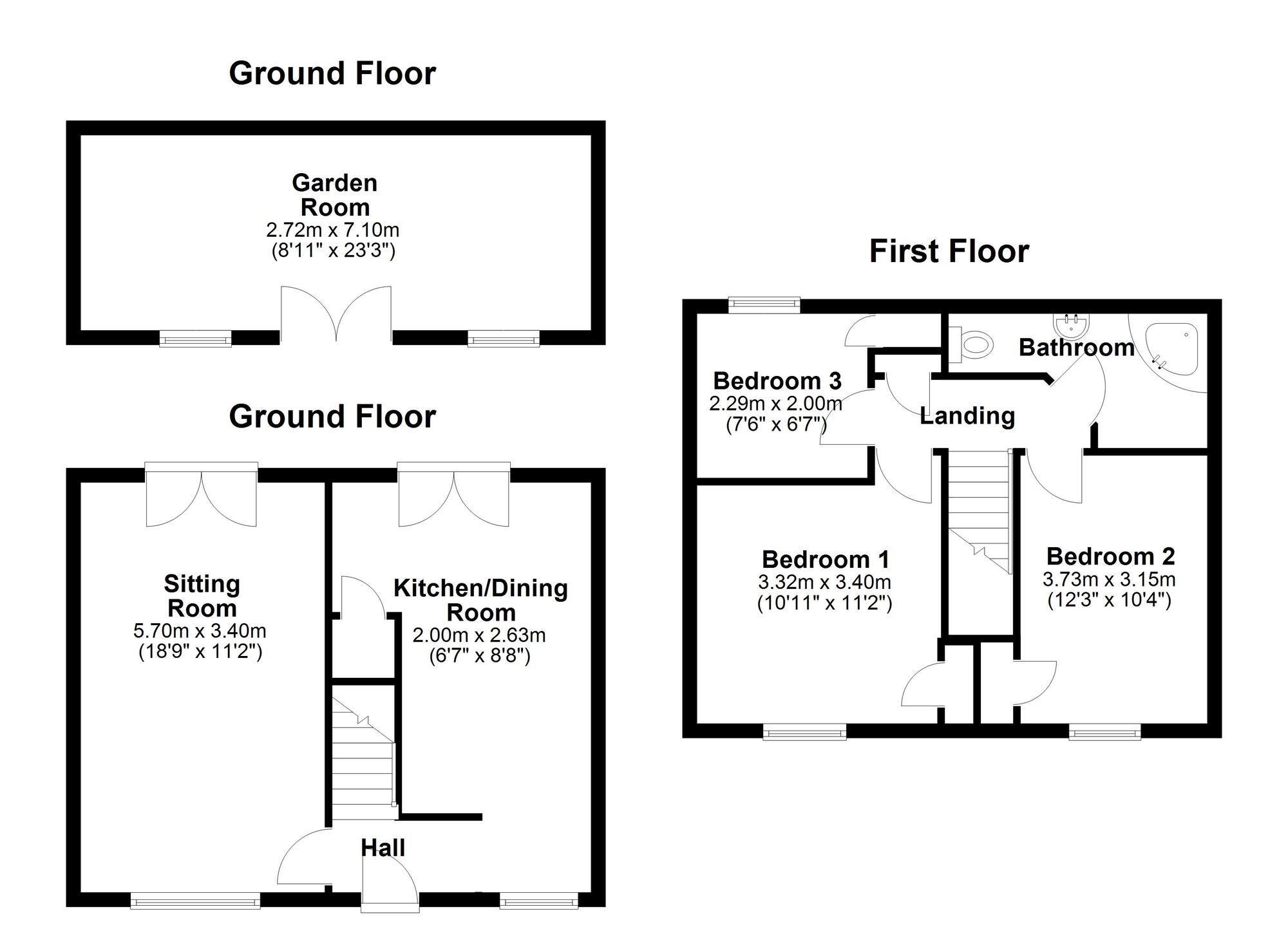 Floorplan of 3 bedroom Mid Terrace House for sale, Mardale Road, Newcastle upon Tyne, Tyne and Wear, NE5