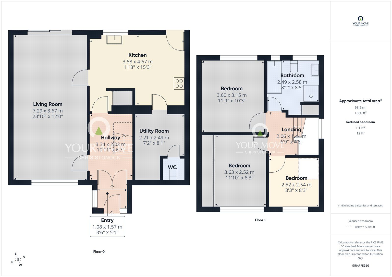 Floorplan of 3 bedroom Semi Detached House for sale, Moorway Drive, Newcastle upon Tyne, Tyne and Wear, NE15