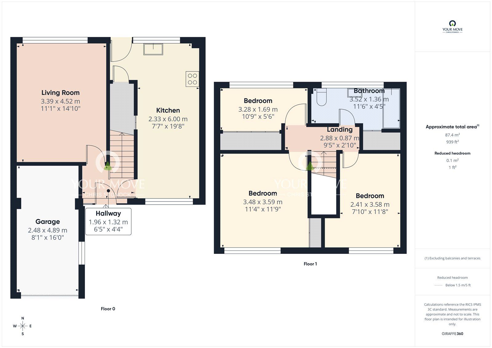 Floorplan of 3 bedroom Semi Detached House for sale, Bridgewater Close, Newcastle upon Tyne, Tyne and Wear, NE15