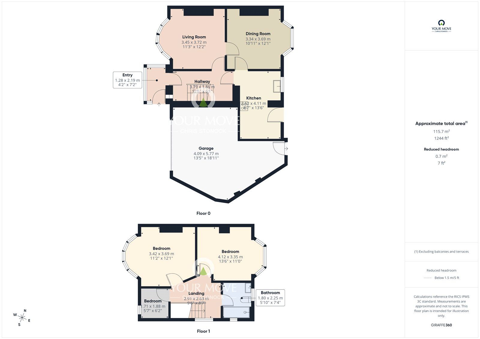 Floorplan of 3 bedroom Semi Detached House for sale, South View, East Denton, Tyne and Wear, NE5