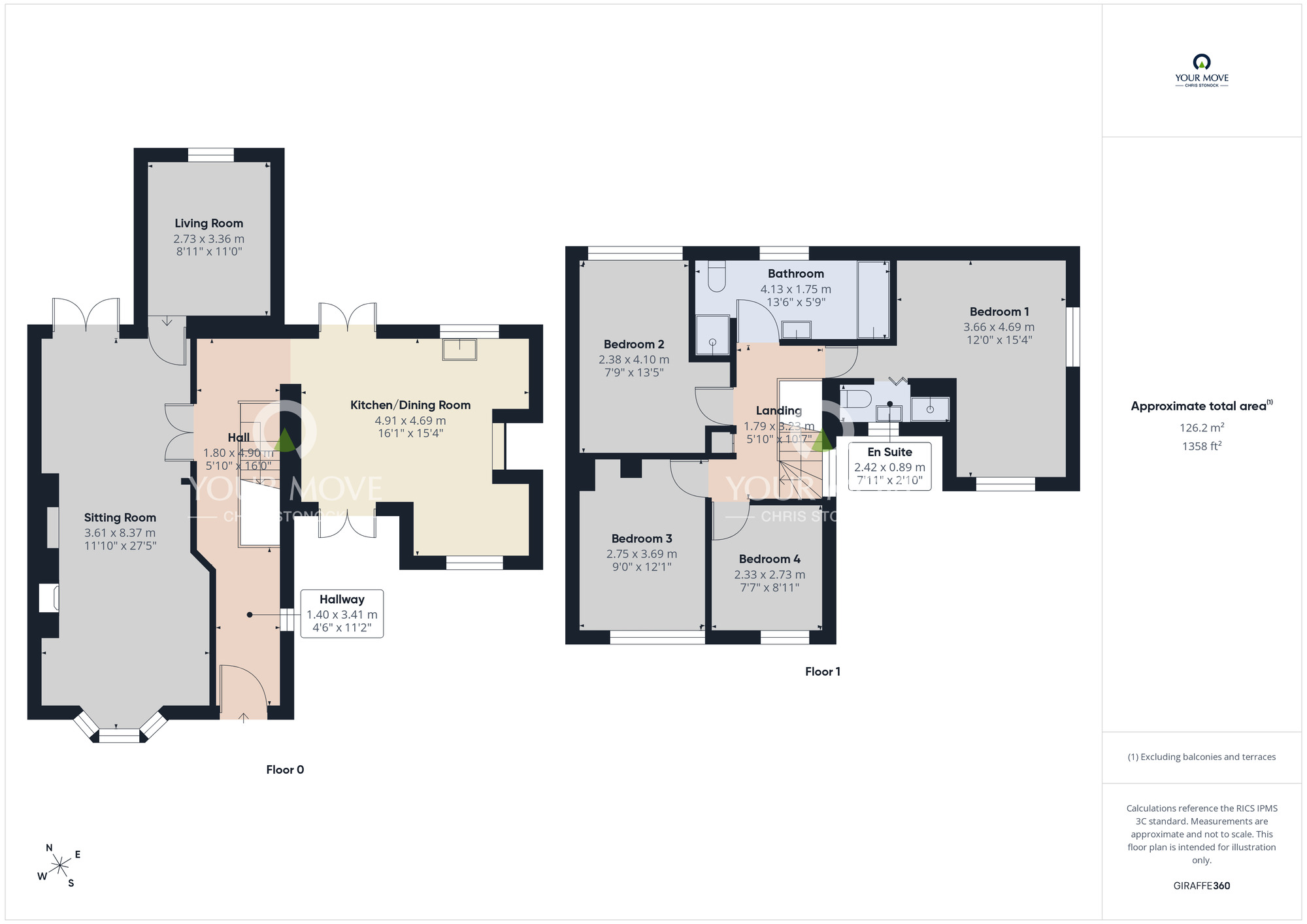 Floorplan of 4 bedroom Semi Detached House for sale, The Roman Way, Newcastle upon Tyne, Tyne and Wear, NE5