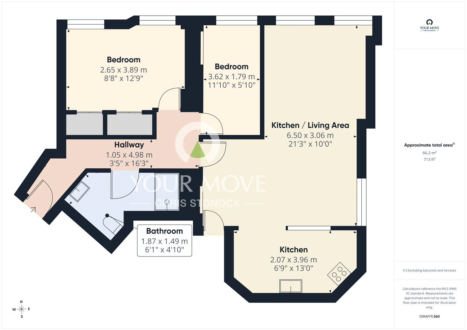 Floorplan of 2 bedroom Flat for sale, Queen Street, Newcastle upon Tyne, Tyne and Wear, NE1