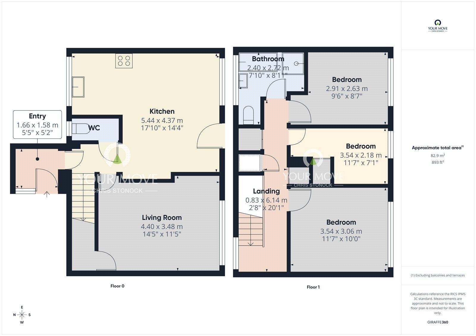 Floorplan of 3 bedroom Mid Terrace House to rent, Hareydene, Newcastle upon Tyne, Tyne and Wear, NE5