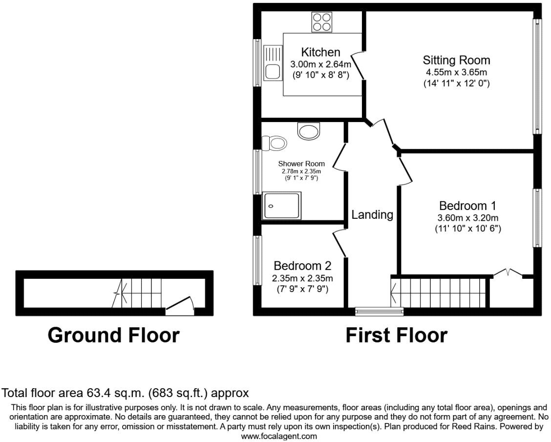Floorplan of 2 bedroom Flat for sale, Lotus Close, Newcastle upon Tyne, Tyne and Wear, NE5