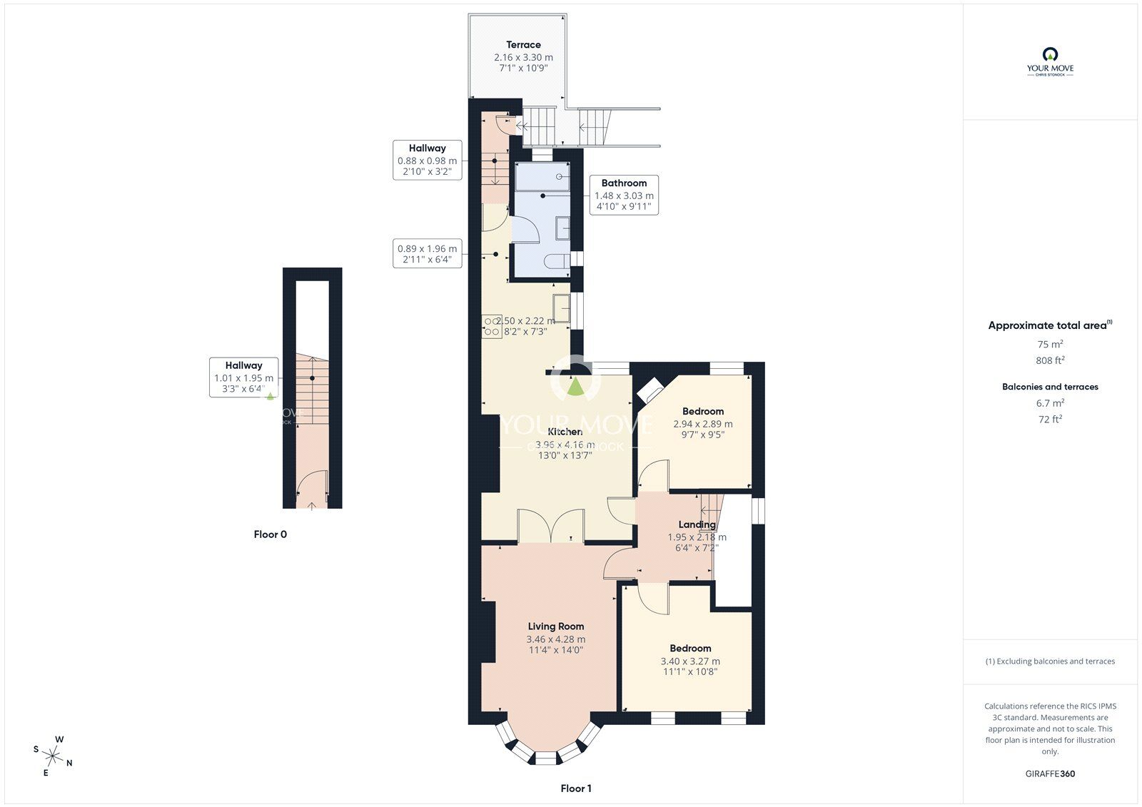 Floorplan of 3 bedroom Flat for sale, Castleside Road, Newcastle upon Tyne, Tyne and Wear, NE15
