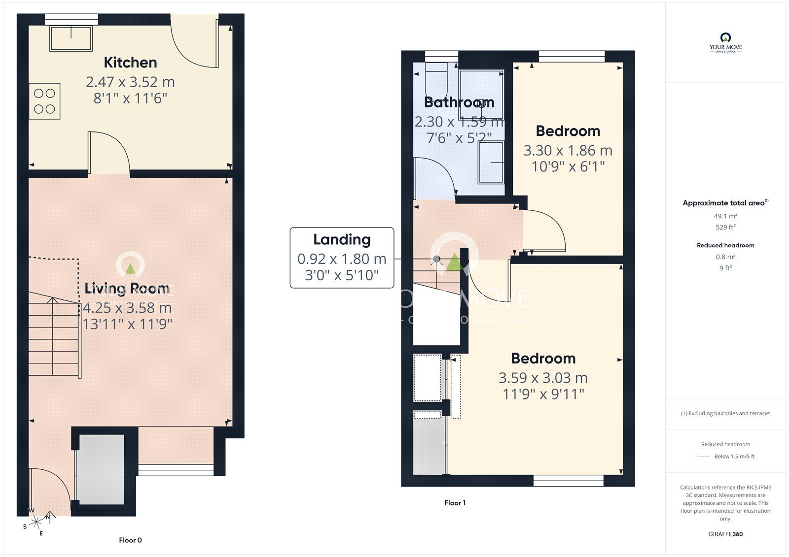 Floorplan of 2 bedroom Semi Detached House for sale, Rosedale Court, Newcastle upon Tyne, Tyne and Wear, NE5