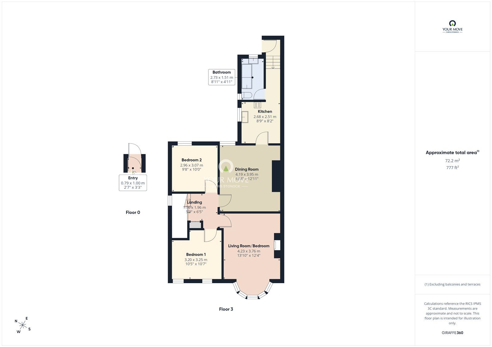 Floorplan of 3 bedroom Flat for sale, Whickham View, Newcastle upon Tyne, Tyne and Wear, NE15