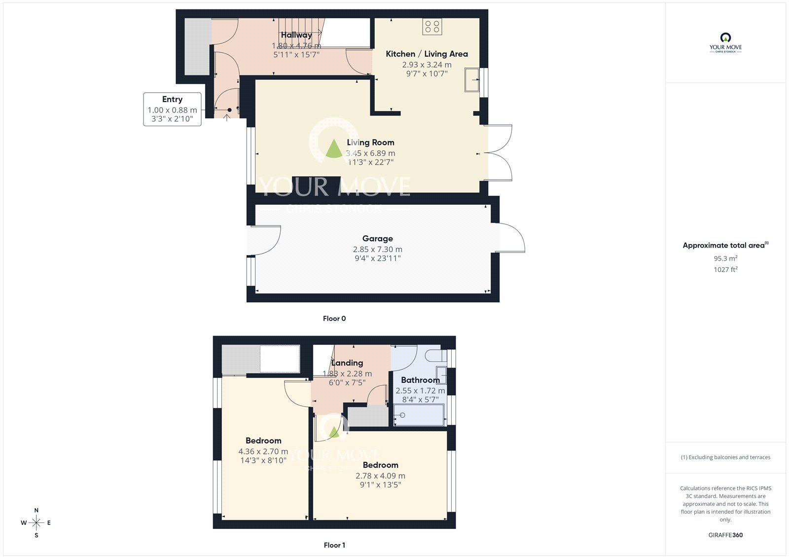Floorplan of 2 bedroom End Terrace House for sale, Blyth Court, Newcastle upon Tyne, Tyne and Wear, NE15