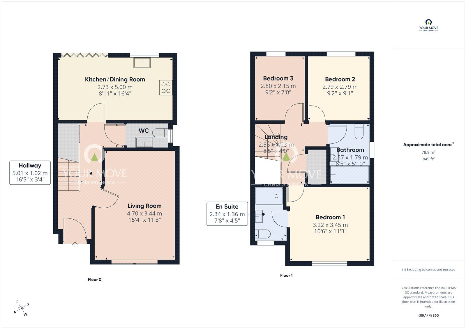Floorplan of 3 bedroom Semi Detached House to rent, Rudchester Close, Newcastle upon Tyne, Tyne and Wear, NE15