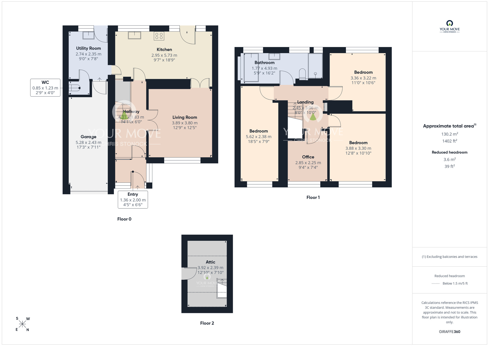 Floorplan of 4 bedroom Semi Detached House for sale, Matfen Place, Coxlodge, Tyne and Wear, NE3