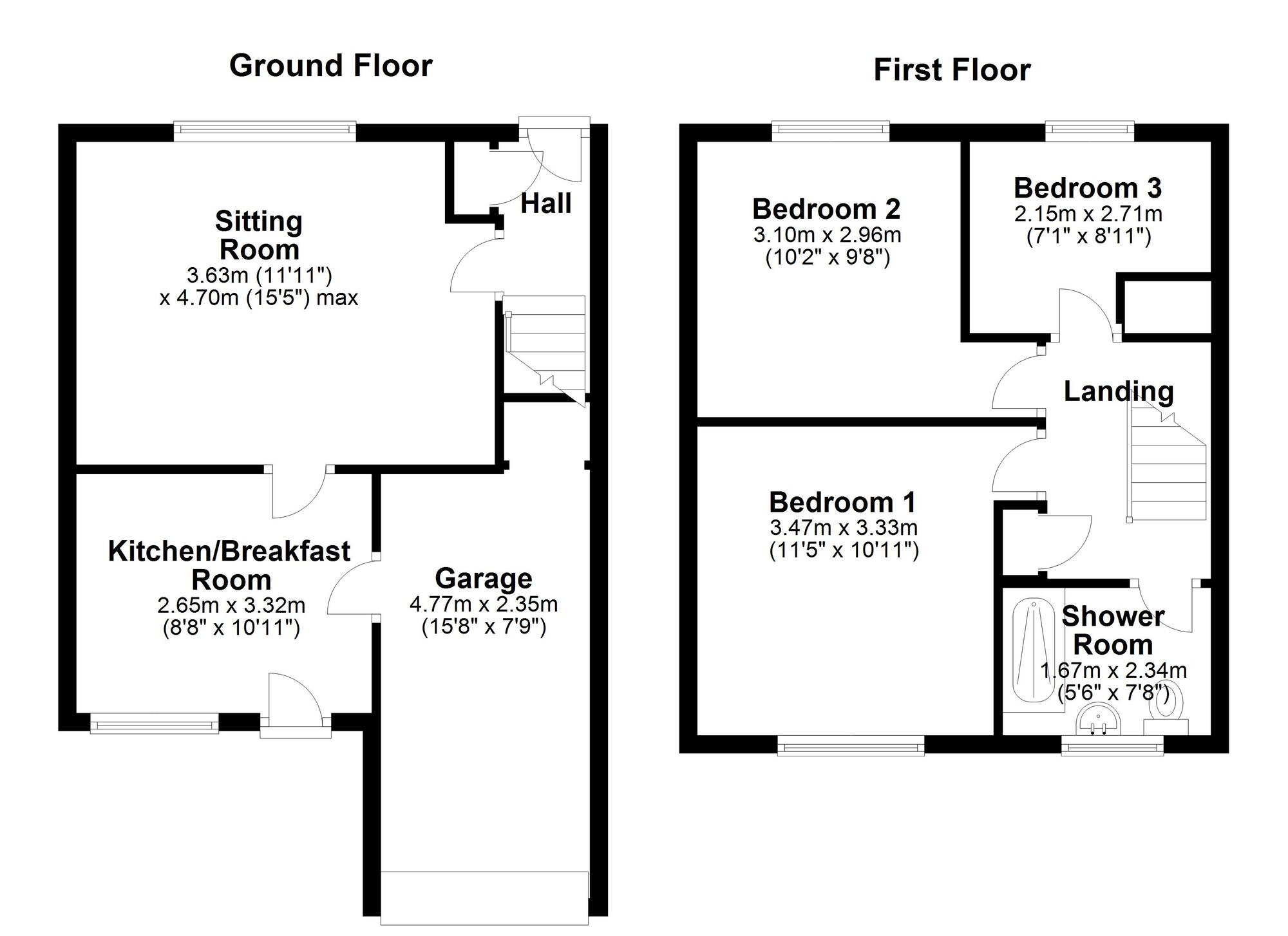 Floorplan of 3 bedroom Mid Terrace House for sale, Austwick Walk, Newcastle upon Tyne, Tyne and Wear, NE5