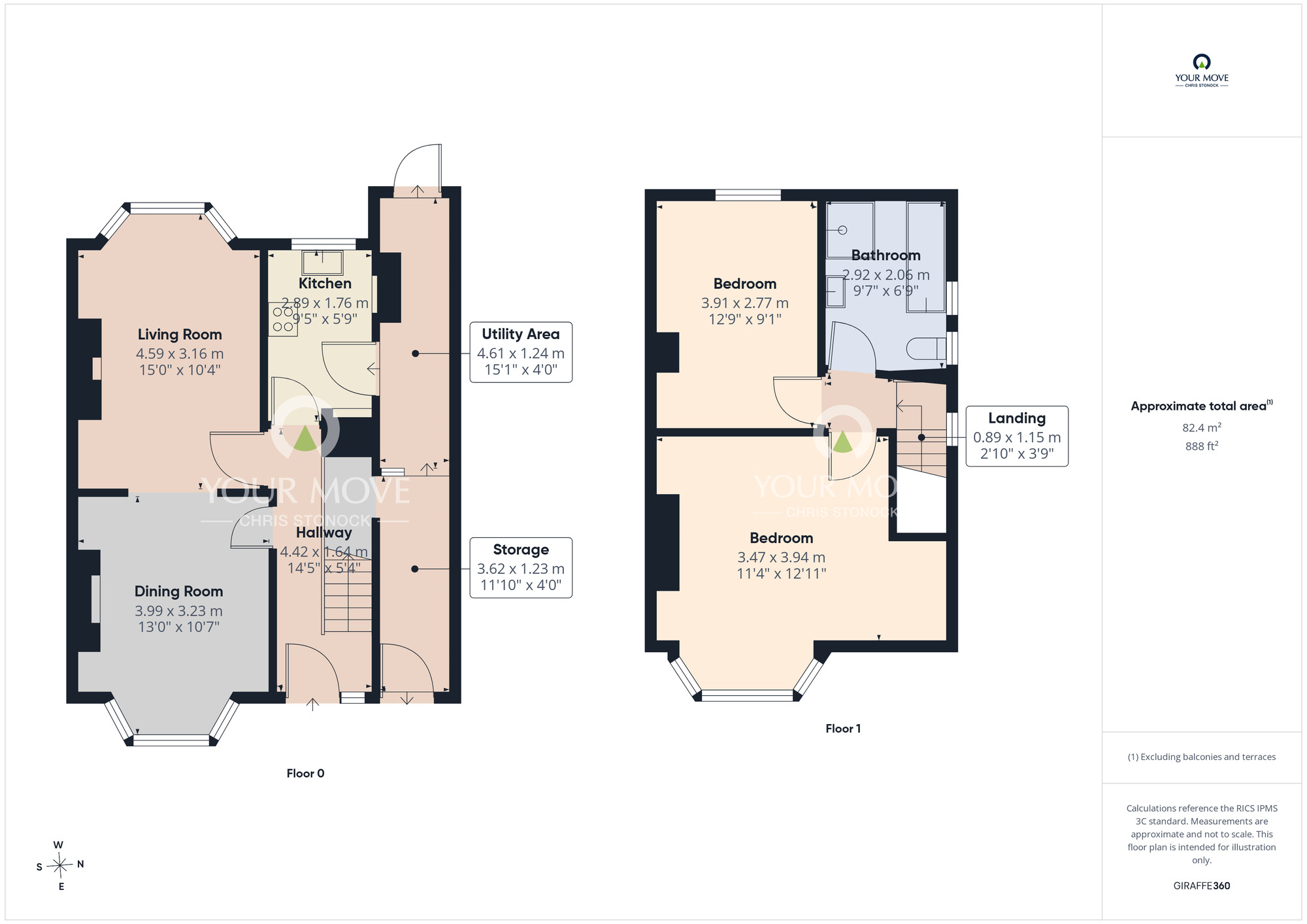 Floorplan of 2 bedroom Semi Detached House for sale, Bramble Dykes, Newcastle upon Tyne, Tyne and Wear, NE15