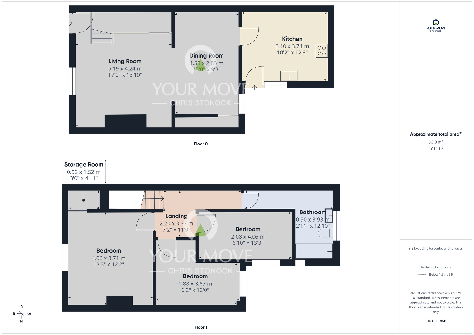 Floorplan of 3 bedroom Mid Terrace House for sale, Orchard Terrace, Throckley, Tyne and Wear, NE15