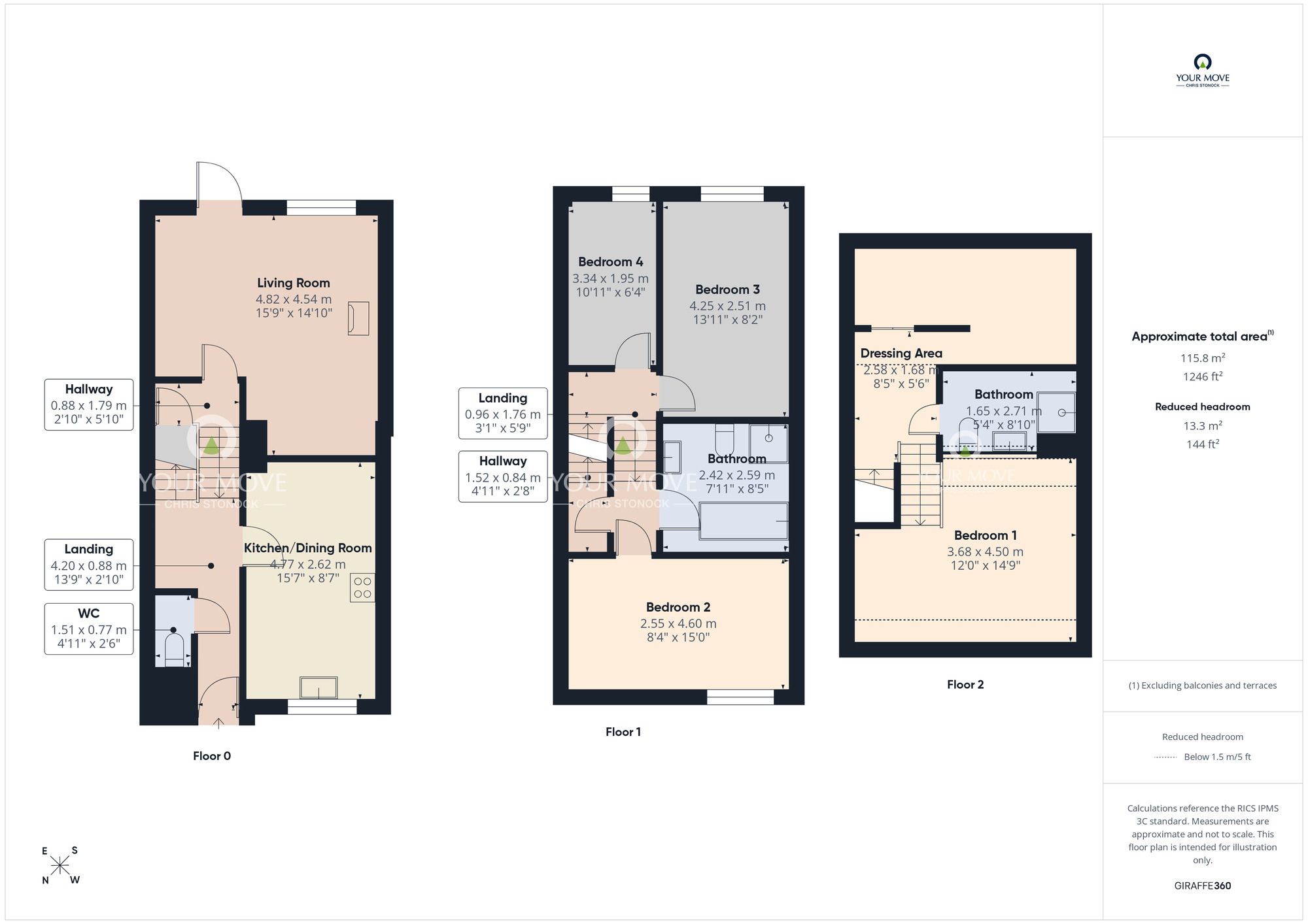 Floorplan of 4 bedroom End Terrace House for sale, Kirkdale Green, Newcastle upon Tyne, Tyne and Wear, NE4
