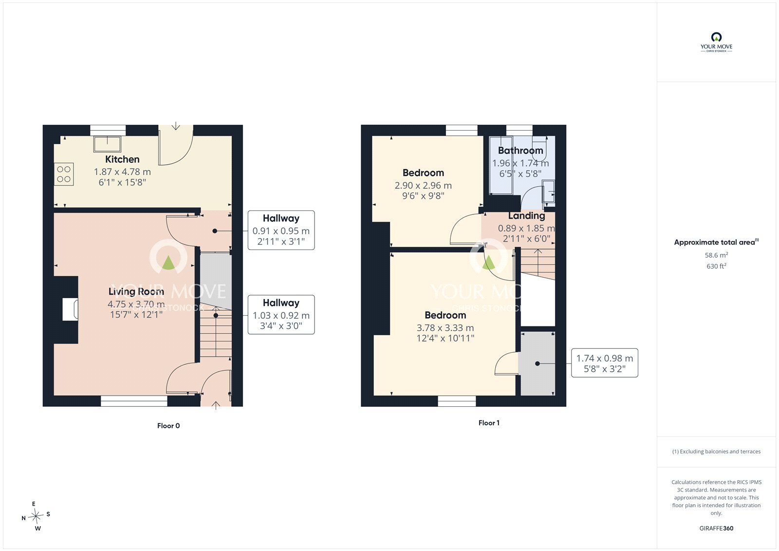 Floorplan of 2 bedroom Mid Terrace House for sale, Rokeby Street, Newcastle upon Tyne, Tyne and Wear, NE15