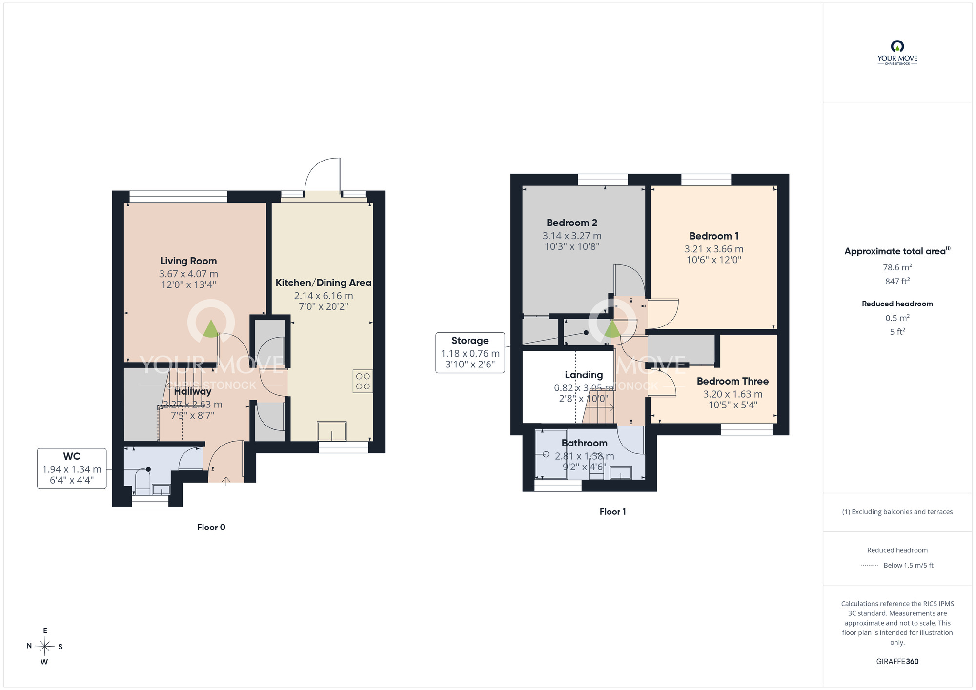 Floorplan of 3 bedroom Mid Terrace House for sale, Lordenshaw, Newcastle upon Tyne, Tyne and Wear, NE5