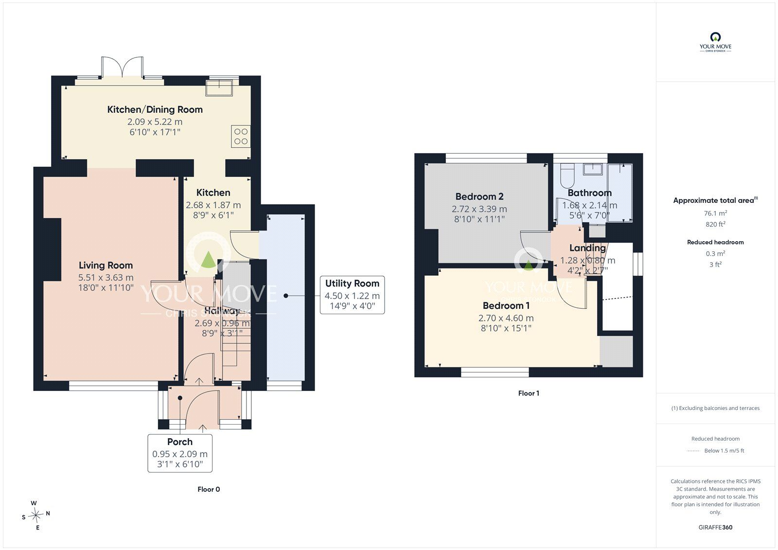 Floorplan of 2 bedroom Semi Detached House for sale, Broomridge Avenue, Newcastle upon Tyne, Tyne and Wear, NE15
