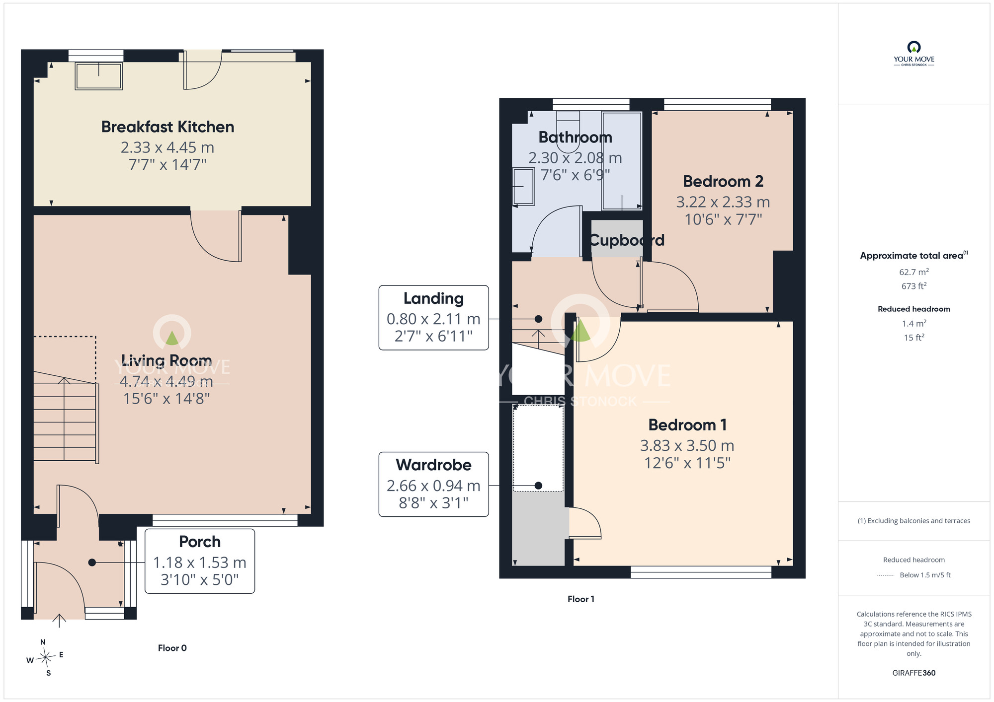 Floorplan of 2 bedroom Mid Terrace House for sale, Lilac Close, Newcastle upon Tyne, Tyne and Wear, NE5